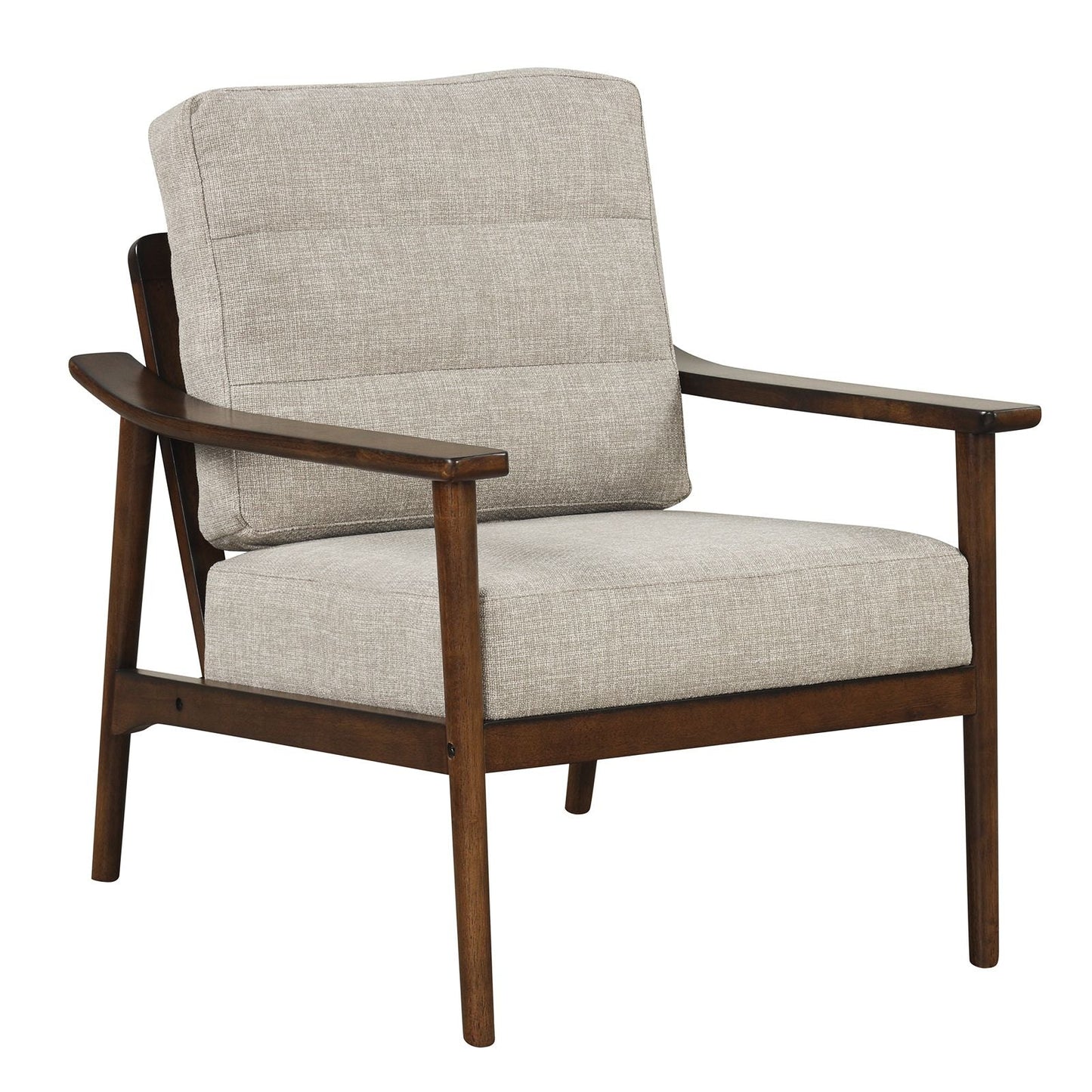 Modern Accent Chair with Rubber Wood Armrests and Legs for Living Room - DelightsDownSouth