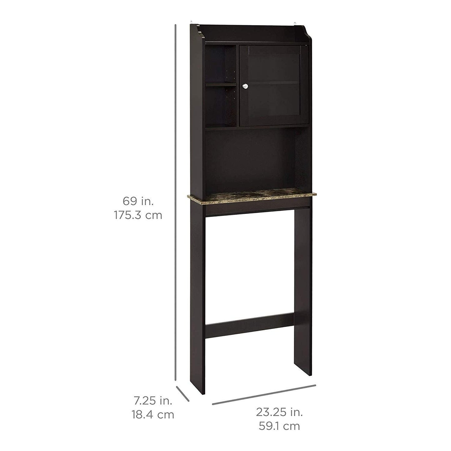 Modern Over The Toilet Space Saver Organization Wood Storage Cabinet for Home; Bathroom - Espresso - DelightsDownSouth