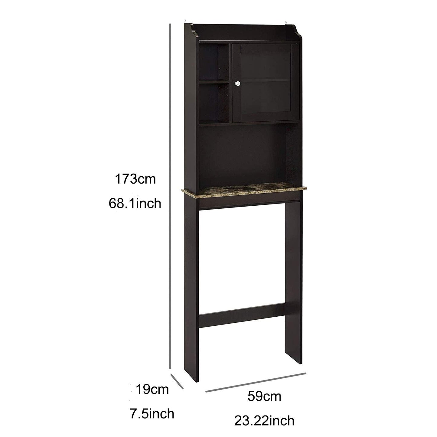Modern Over The Toilet Space Saver Organization Wood Storage Cabinet for Home; Bathroom - Espresso - DelightsDownSouth