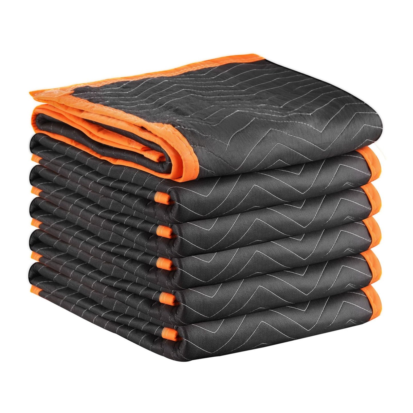 Moving Blankets 6 Pcs, 80 x 72 in (35 lbs/dz) Large Packing Blankets with Cotton Filling, Heavy Duty Nonwoven Fabric Padded Moving Blanket for Shipping, Wrapping, Protecting Furniture - DelightsDownSouth