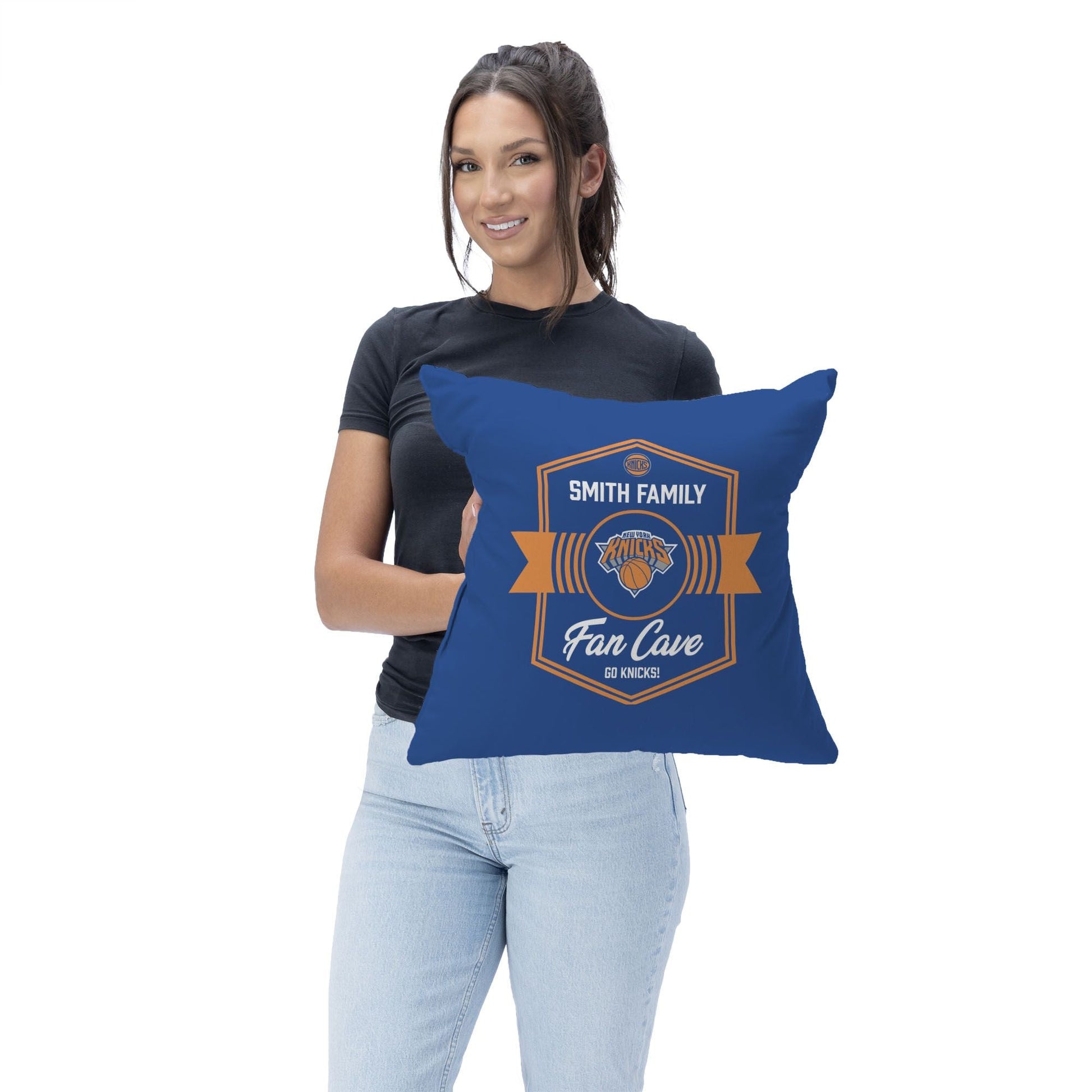 NBA New York Knicks Dominion Personalized Throw Pillow 18×18 Inches - DelightsDownSouth