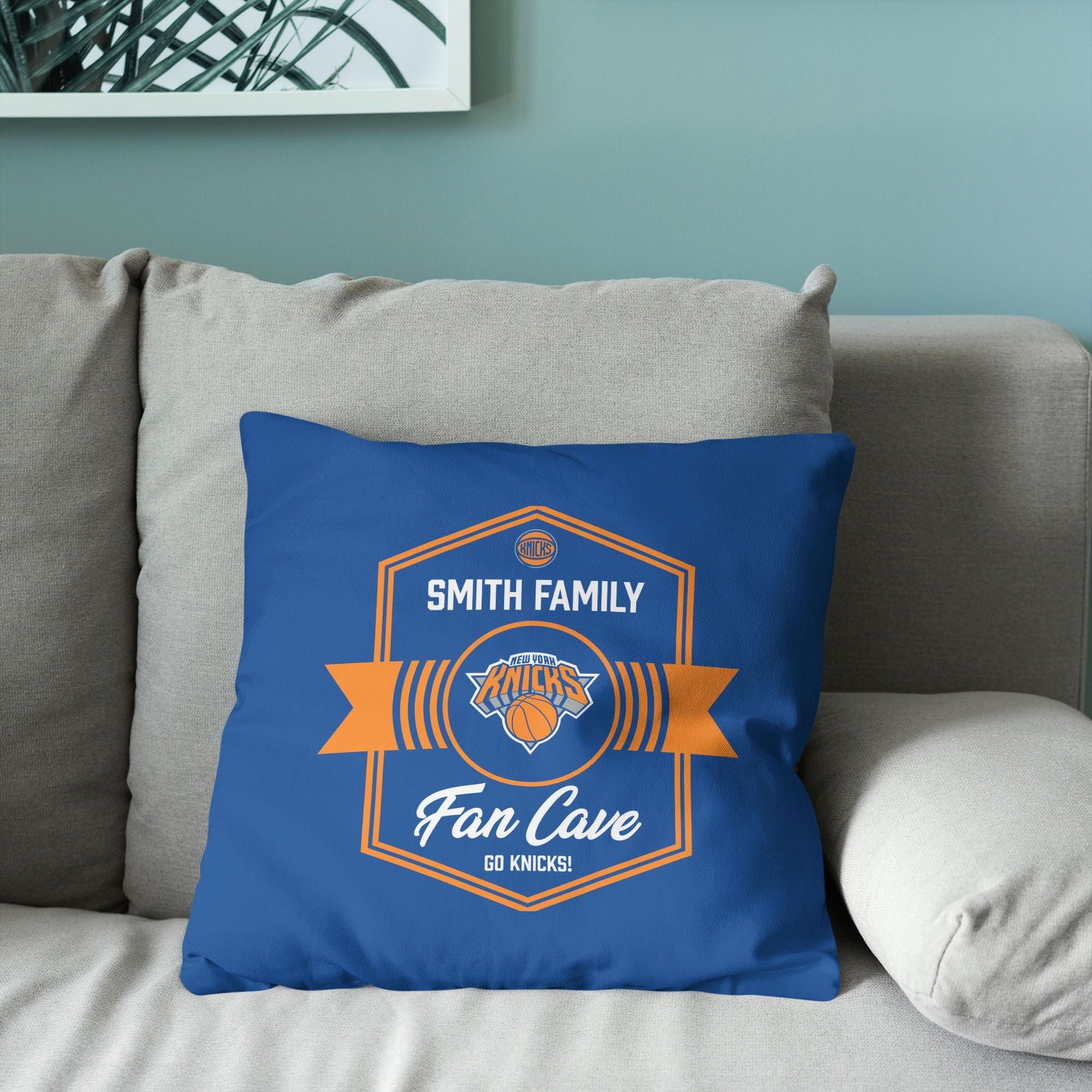 NBA New York Knicks Dominion Personalized Throw Pillow 18×18 Inches - DelightsDownSouth