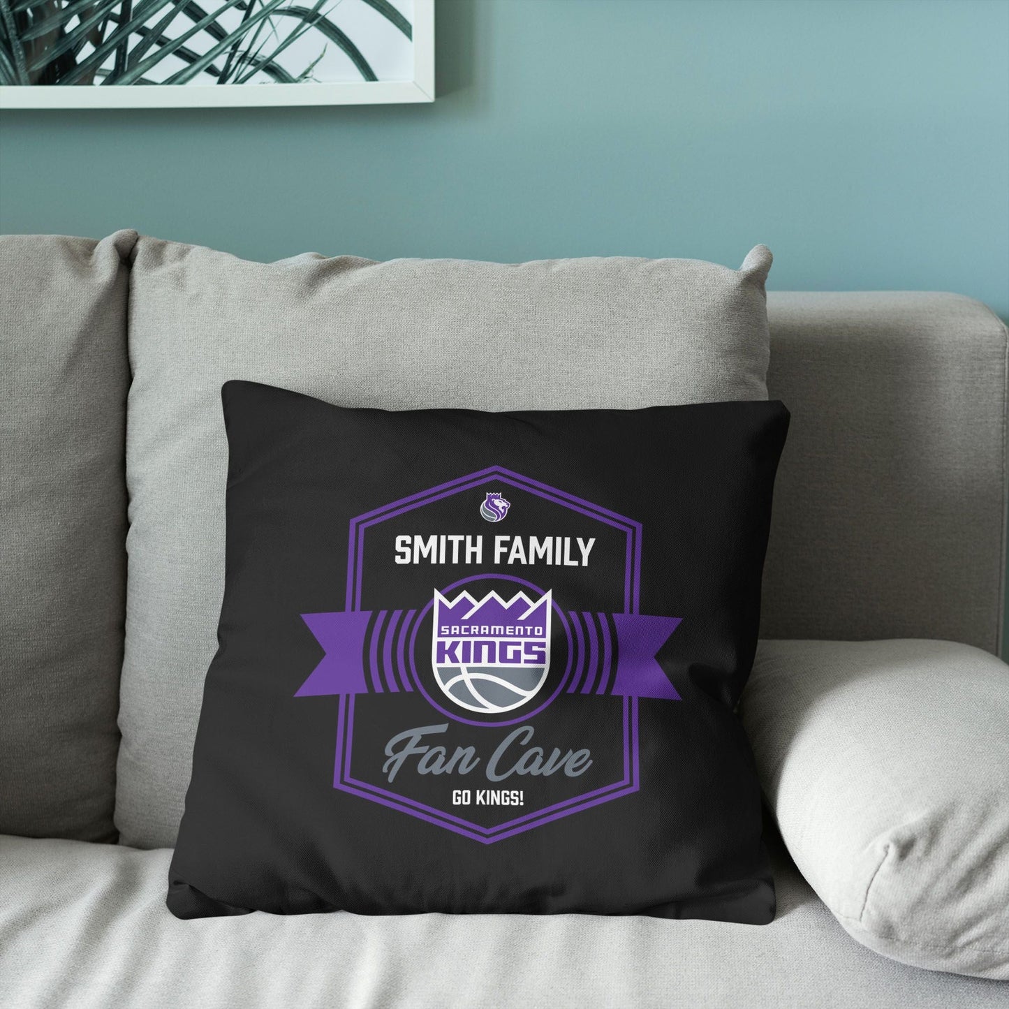 NBA Sacramento Kings Dominion Personalized Throw Pillow 18×18 Inches - DelightsDownSouth