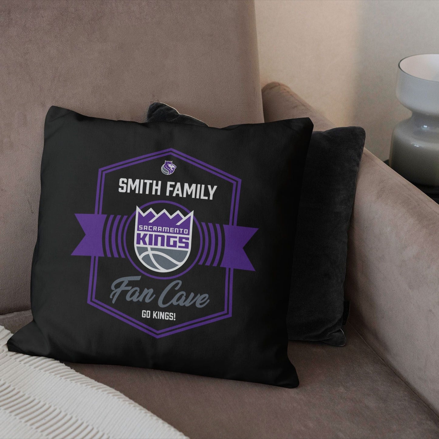 NBA Sacramento Kings Dominion Personalized Throw Pillow 18×18 Inches - DelightsDownSouth