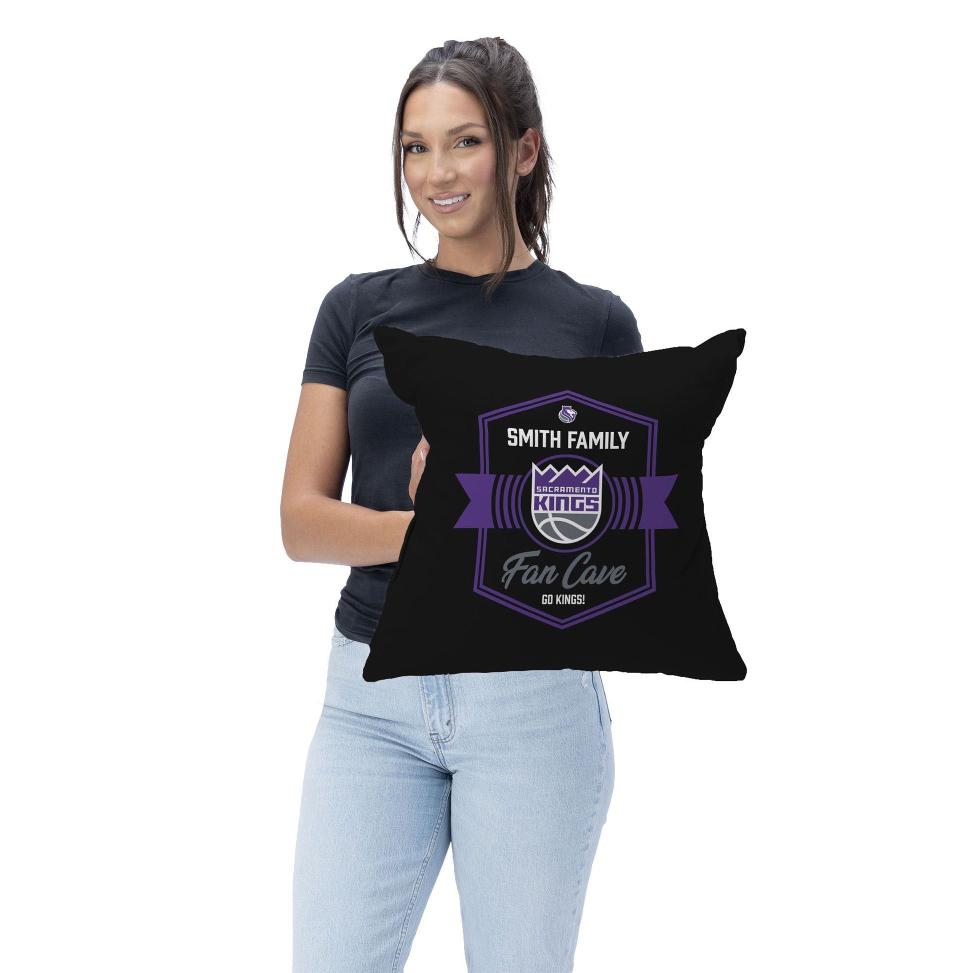 NBA Sacramento Kings Dominion Personalized Throw Pillow 18×18 Inches - DelightsDownSouth