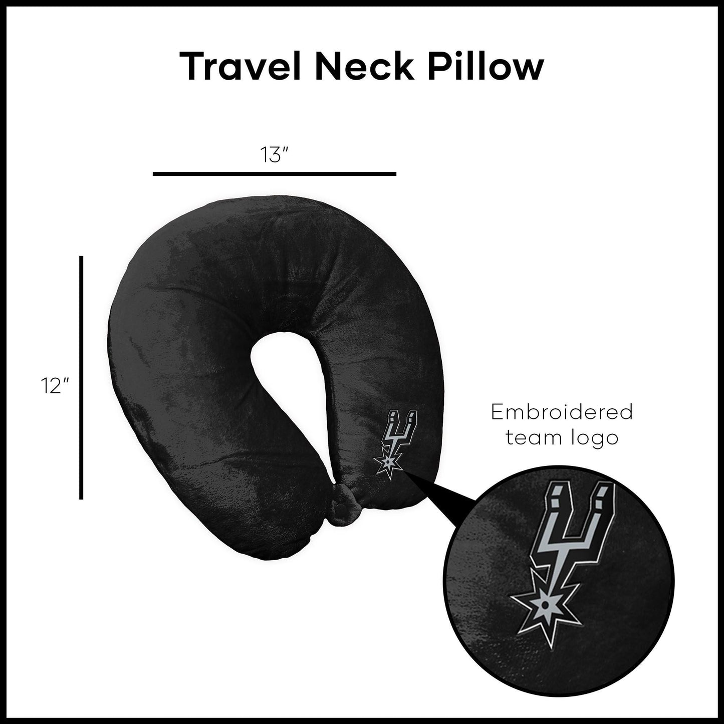 NBA San Antonio Spurs Applique Neck Pillow 12x13 Inches - DelightsDownSouth