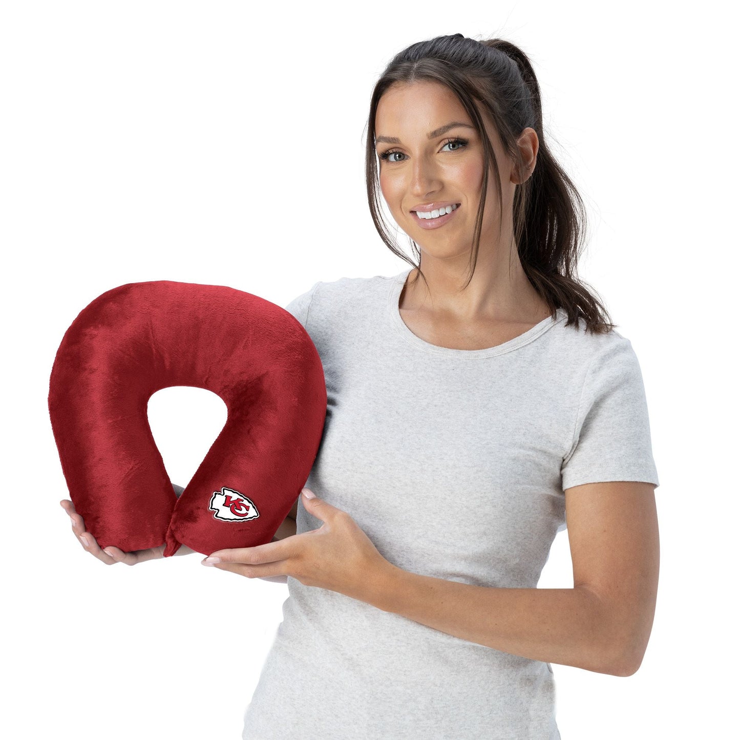 NFL Kansas City Chiefs Applique Neck Pillow 12x13 Inches - DelightsDownSouth