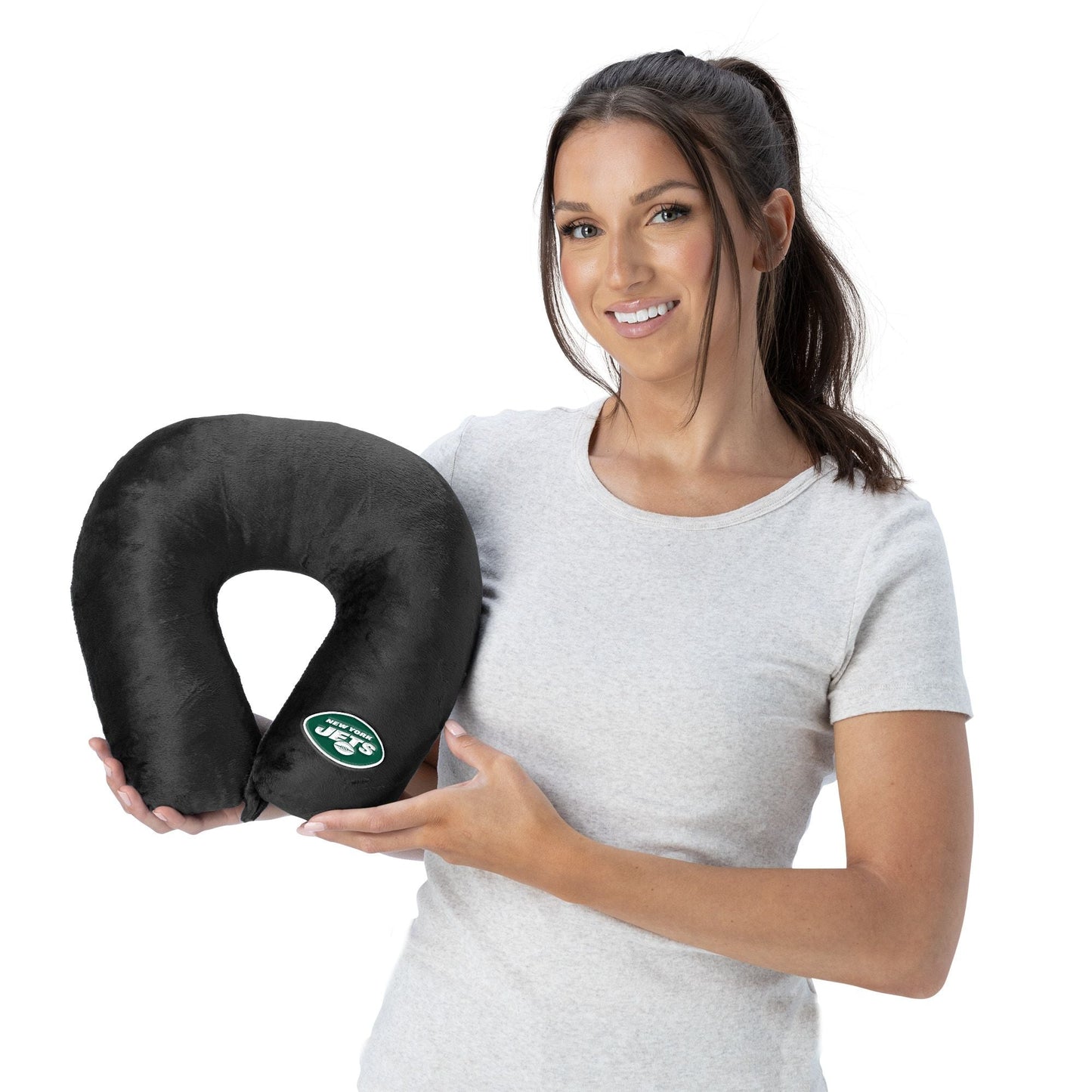 NFL New York Jets Applique Neck Pillow 12x13 Inches - DelightsDownSouth