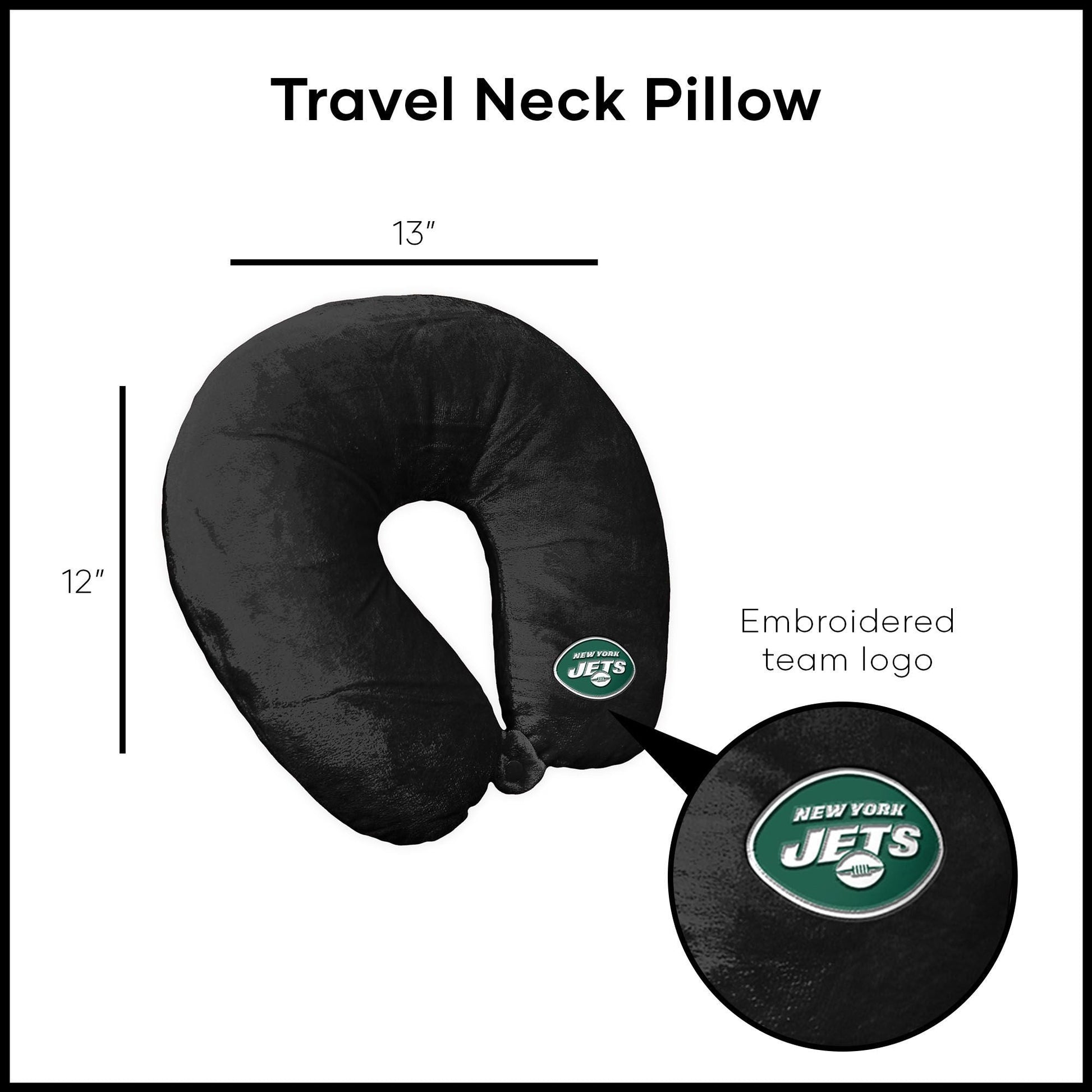 NFL New York Jets Applique Neck Pillow 12x13 Inches - DelightsDownSouth