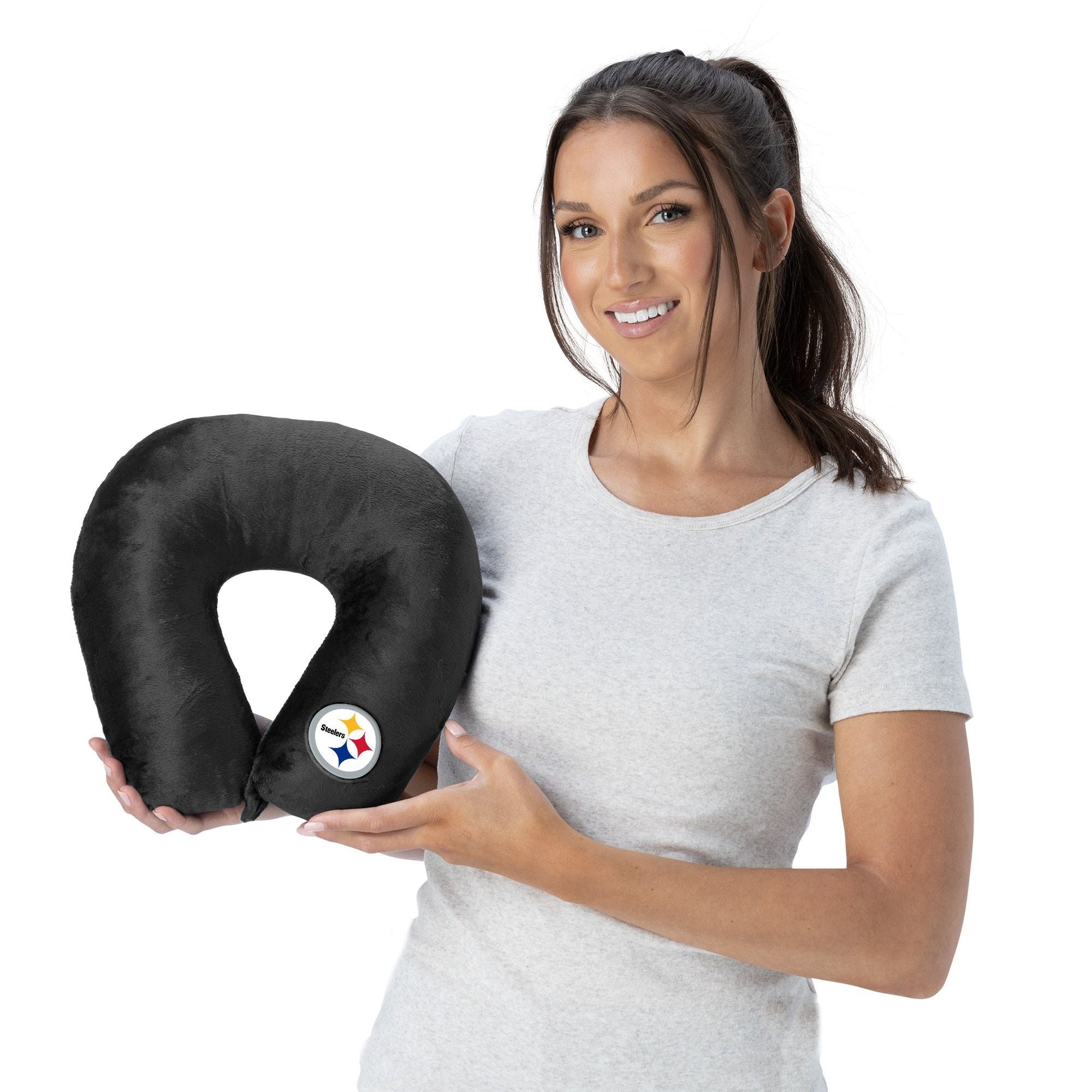 NFL Steelers Applique Neck Pillow 12x13 Inches - DelightsDownSouth