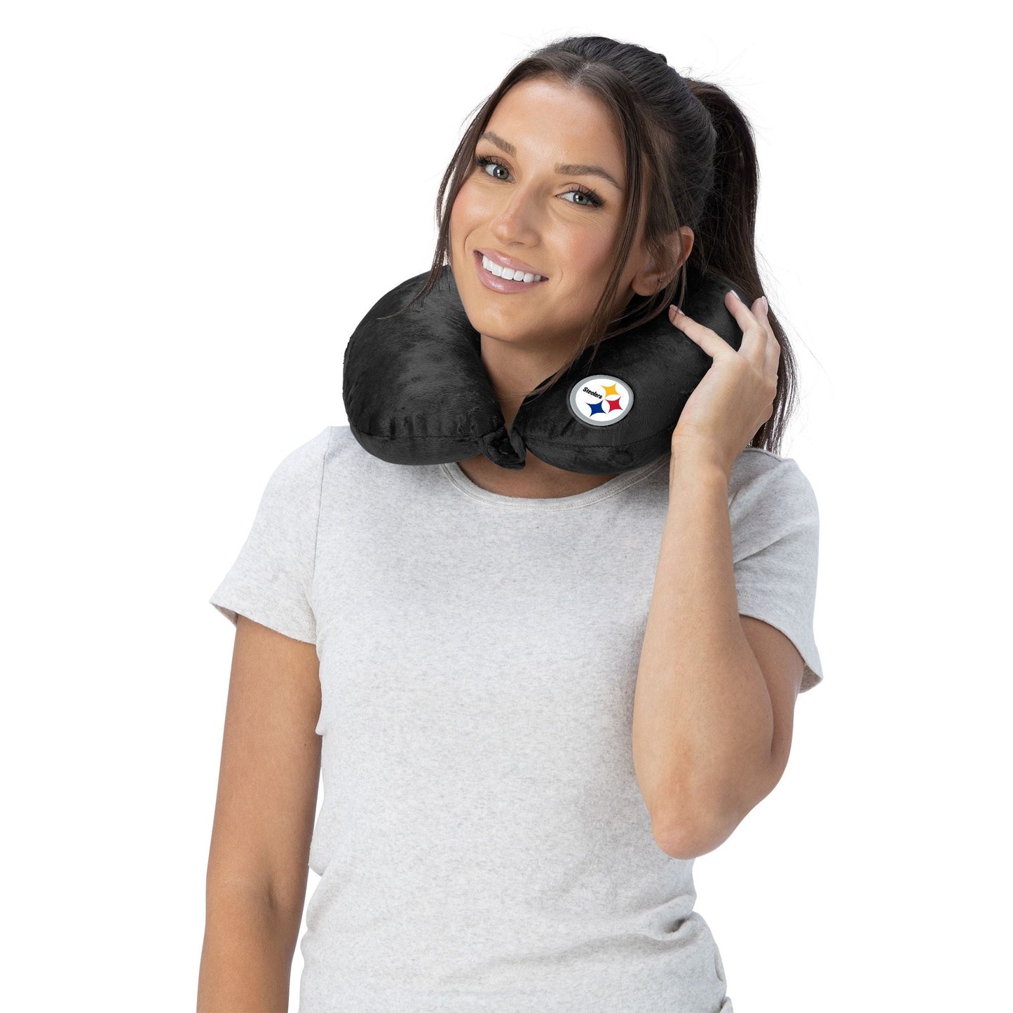 NFL Steelers Applique Neck Pillow 12x13 Inches - DelightsDownSouth