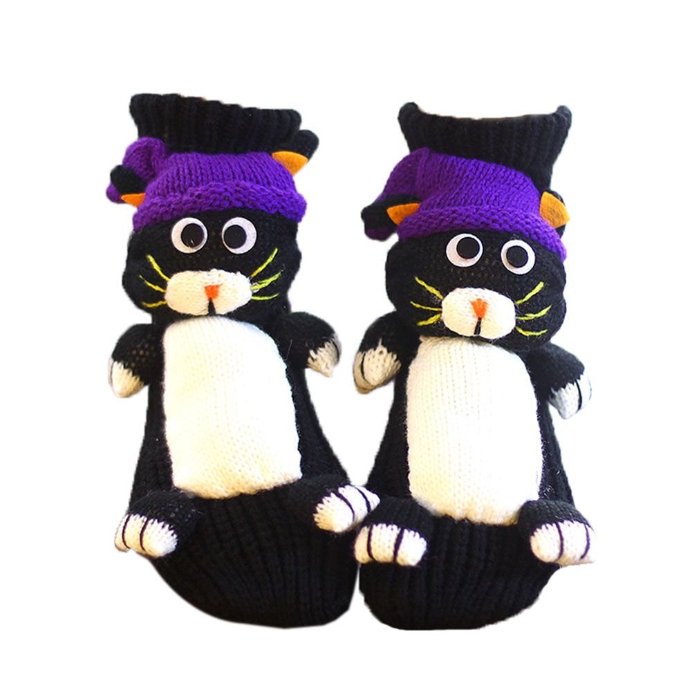 Novelty Handmade Cat Knit Slipper Socks Non - slip for Womens House Indoor Warm - DelightsDownSouth