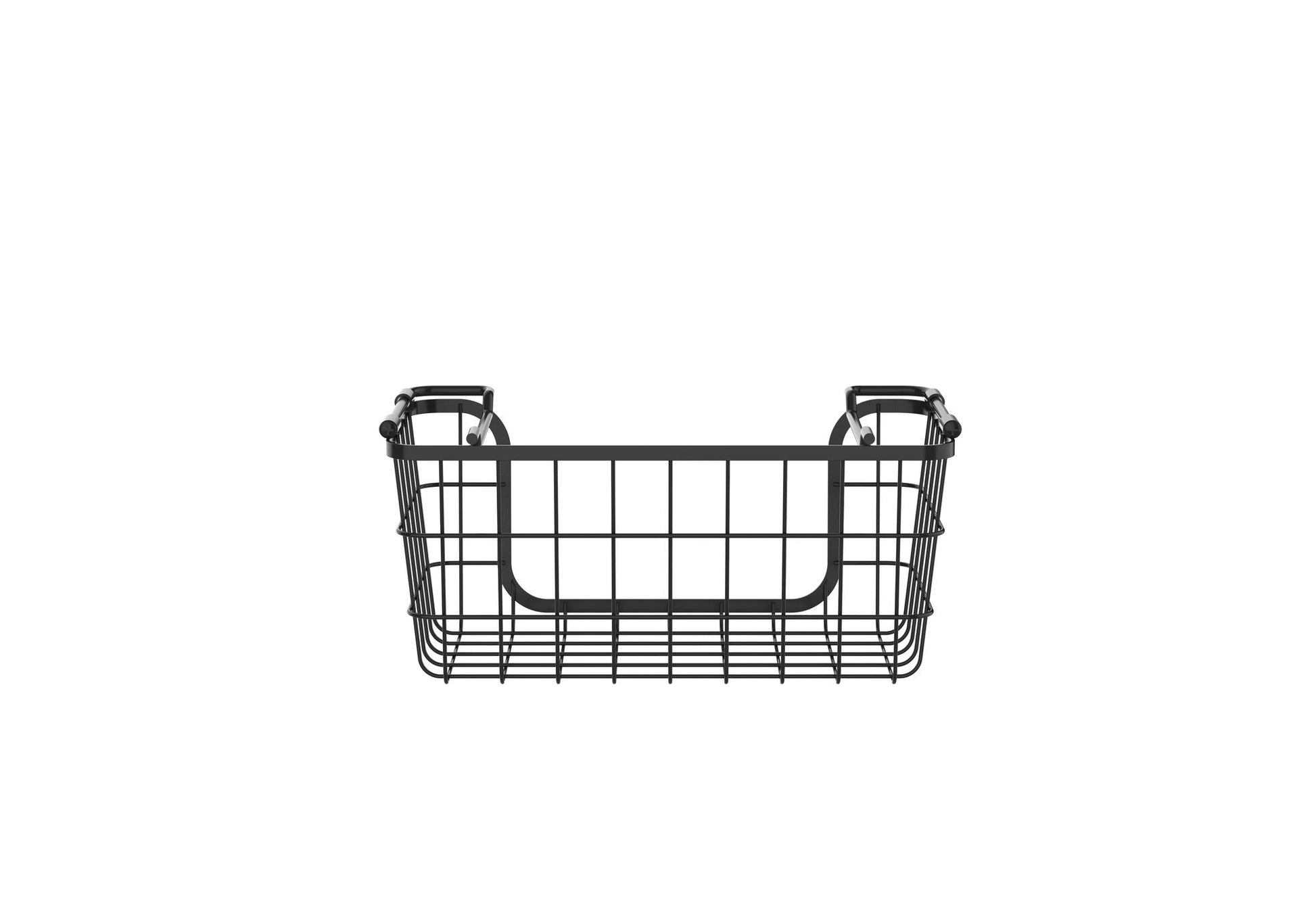Oceanstar Stackable Metal Wire Storage Basket Set for Pantry, Countertop, Kitchen or Bathroom – Black, Set of 3 - DelightsDownSouth