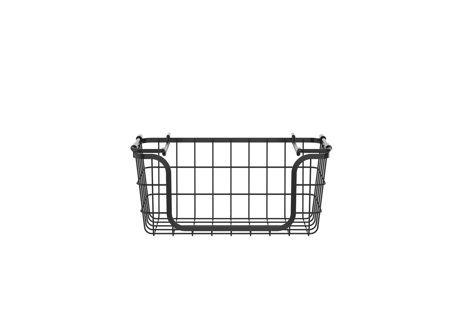 Oceanstar Stackable Metal Wire Storage Basket Set for Pantry, Countertop, Kitchen or Bathroom – Black, Set of 3 - DelightsDownSouth