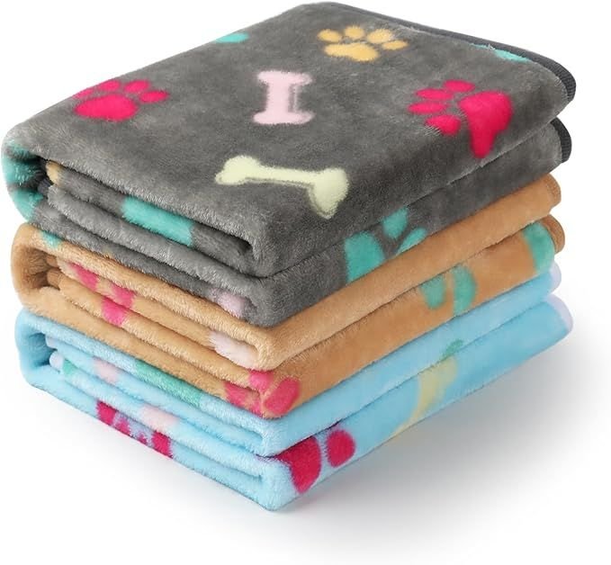 Pack 3 Blankets Fluffy Premium Fleece Pet Blanket Flannel - DelightsDownSouth