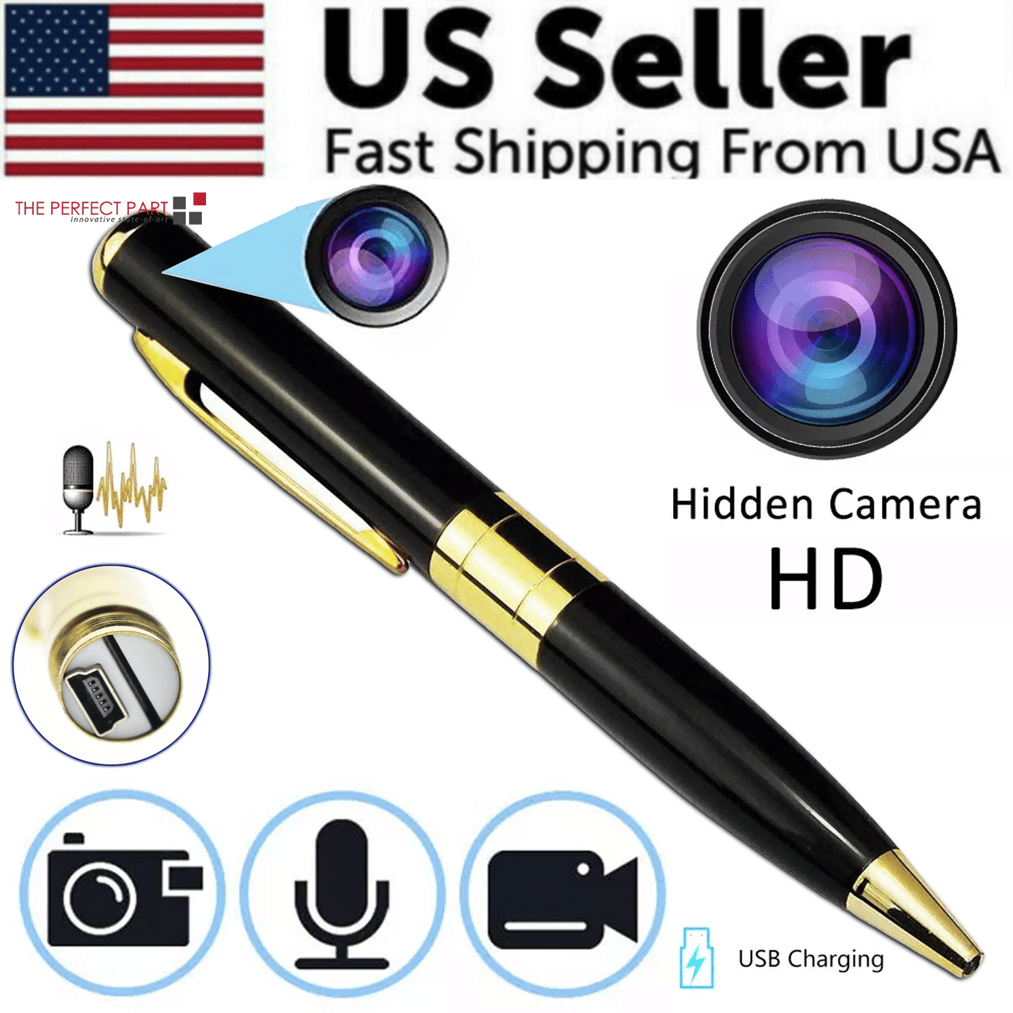 Pen Camera Cam Mini Hidden Pocket Audio Video Recorder DVR Security 1080P HD USA - DelightsDownSouth