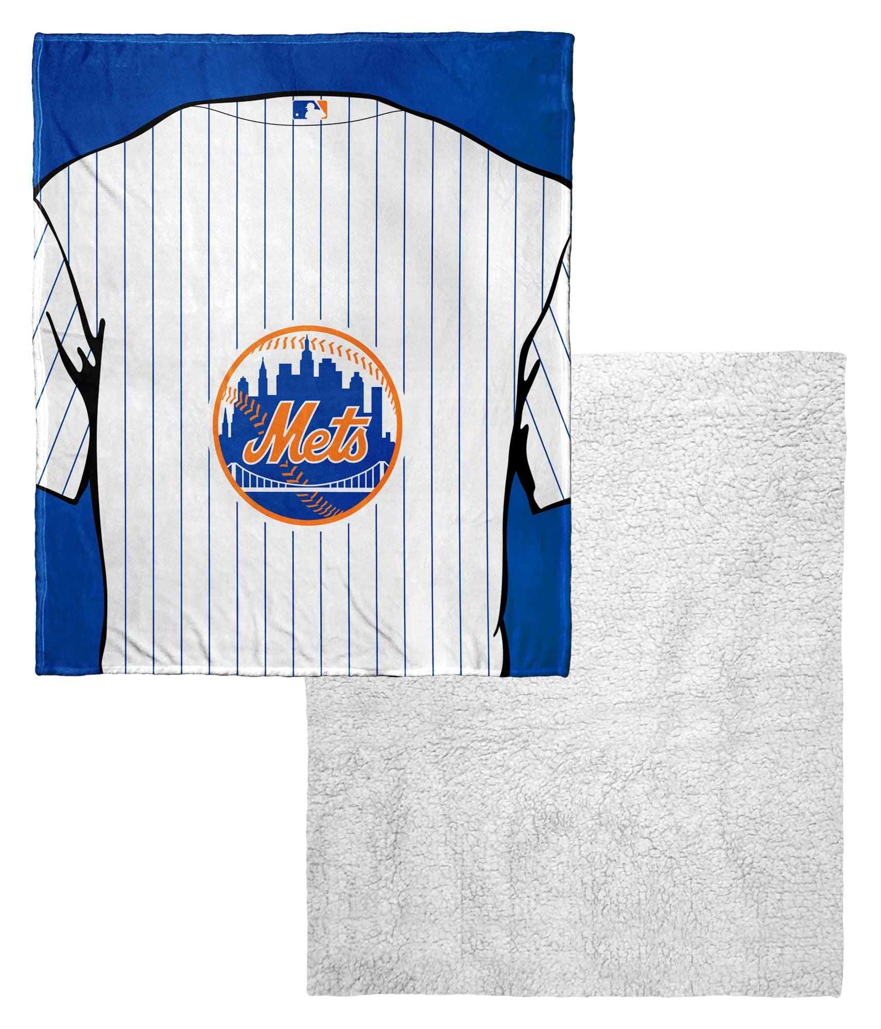 [Personalization Only] OFFICIAL MLB Jersey Personalized Silk Touch Sherpa Throw Blanket - Mets - DelightsDownSouth
