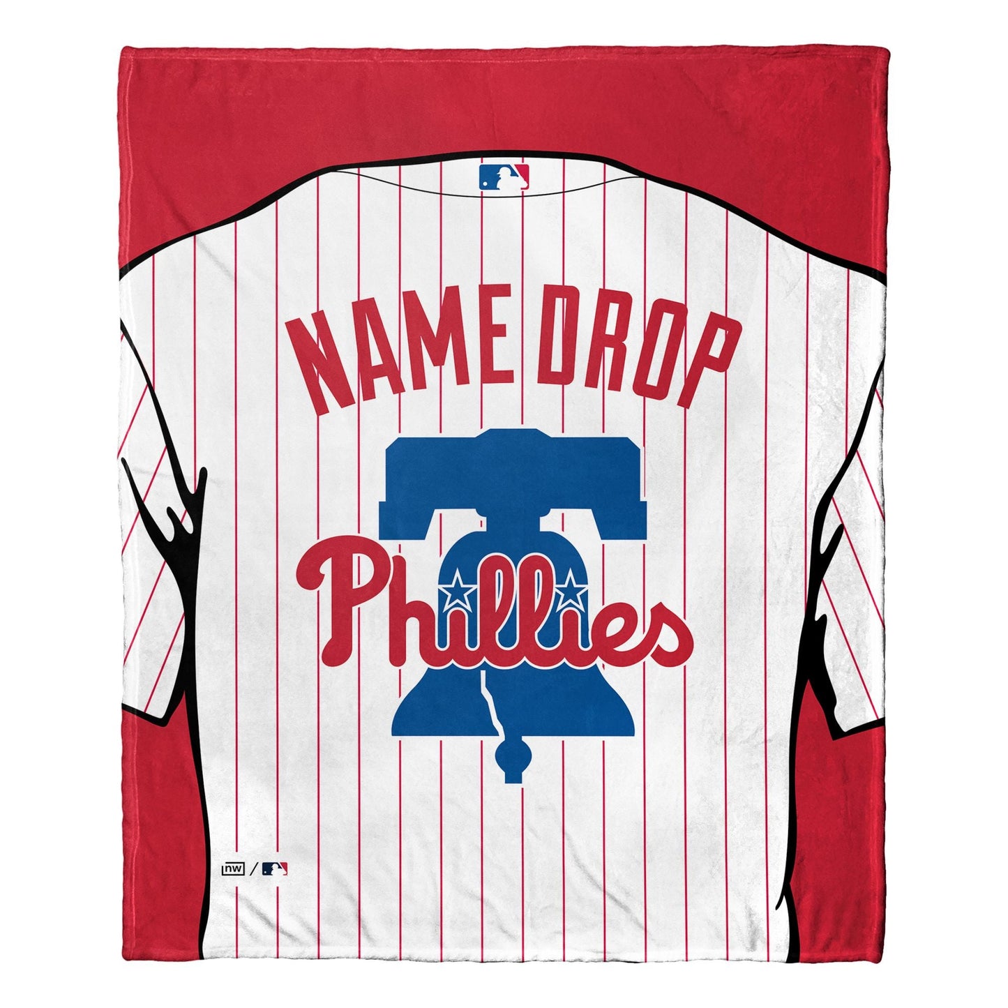 [Personalization Only] OFFICIAL MLB Jersey Personalized Silk Touch Throw Blanket - Phillies - DelightsDownSouth