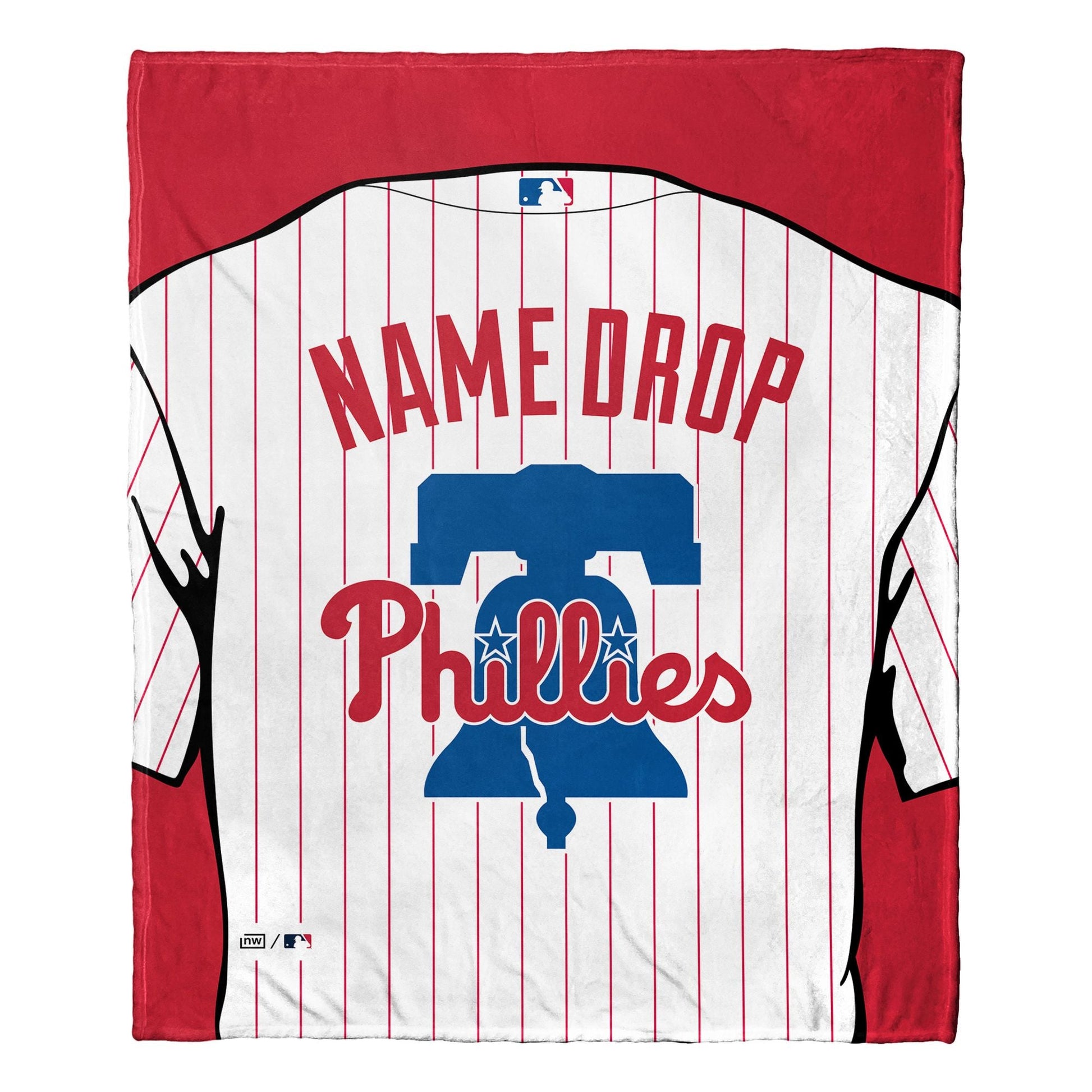 [Personalization Only] OFFICIAL MLB Jersey Personalized Silk Touch Throw Blanket - Phillies - DelightsDownSouth
