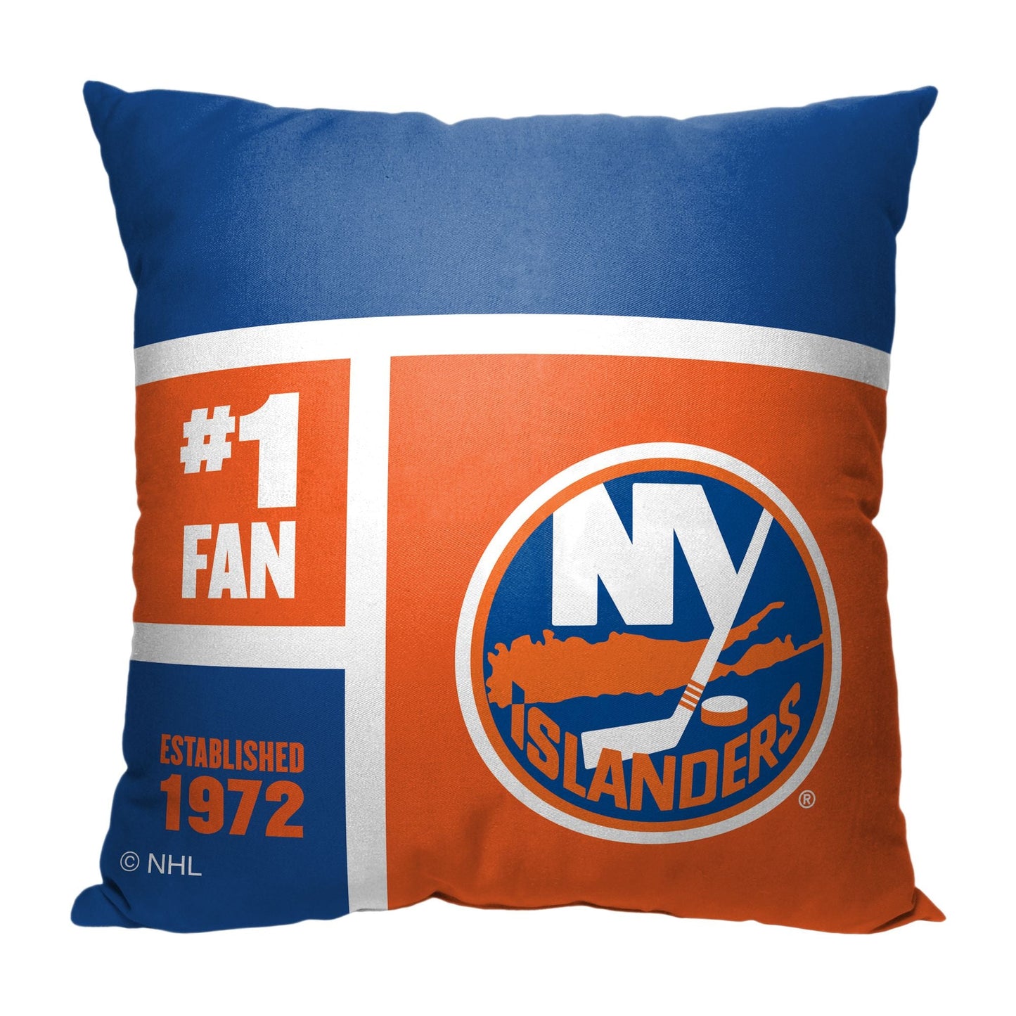 [Personalization Only] OFFICIAL NHL Colorblock Pillow - New York Islanders - DelightsDownSouth