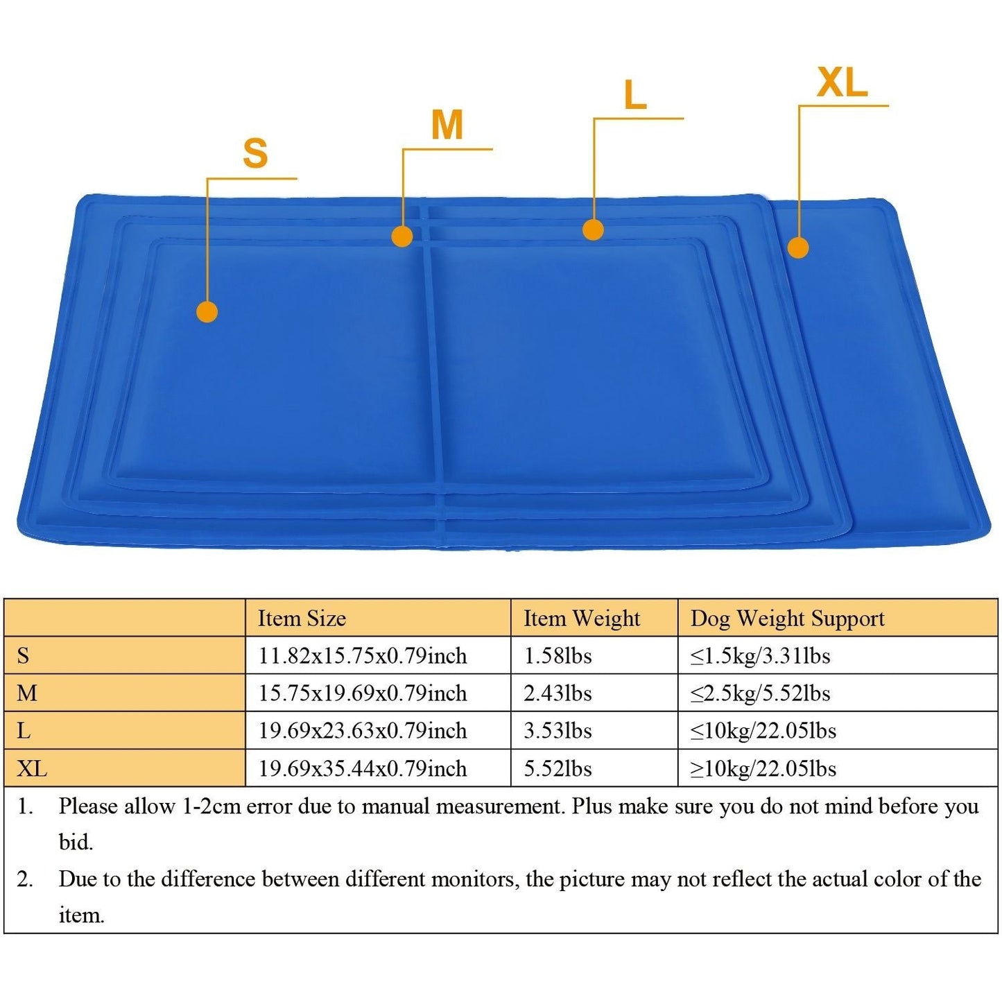 Pet Dog Cooling Mat Pressure Activated Gel Self Cooling Mat Pad Pet Cooling Bed Mats Portable Pet Cooling Blanket XL Size - DelightsDownSouth