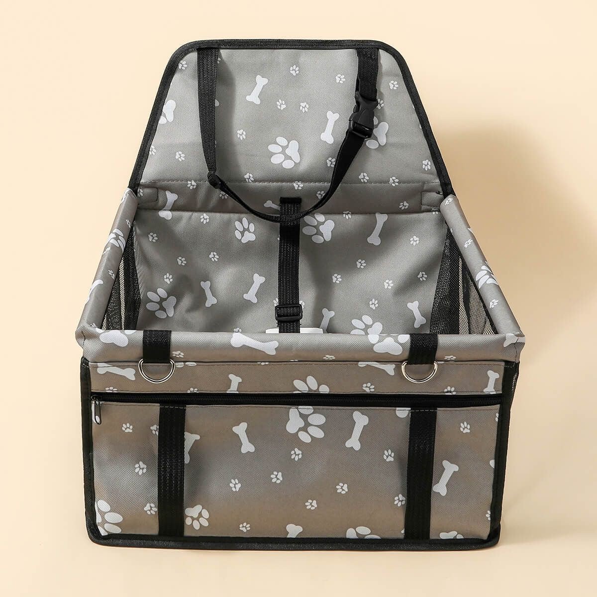 Pet Dogs Car Booster Seat Travel Carrier Cage; Oxford Breathable Folding Soft Washable Travel Bags - DelightsDownSouth