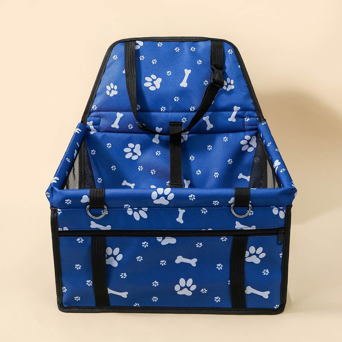 Pet Dogs Car Booster Seat Travel Carrier Cage; Oxford Breathable Folding Soft Washable Travel Bags - DelightsDownSouth