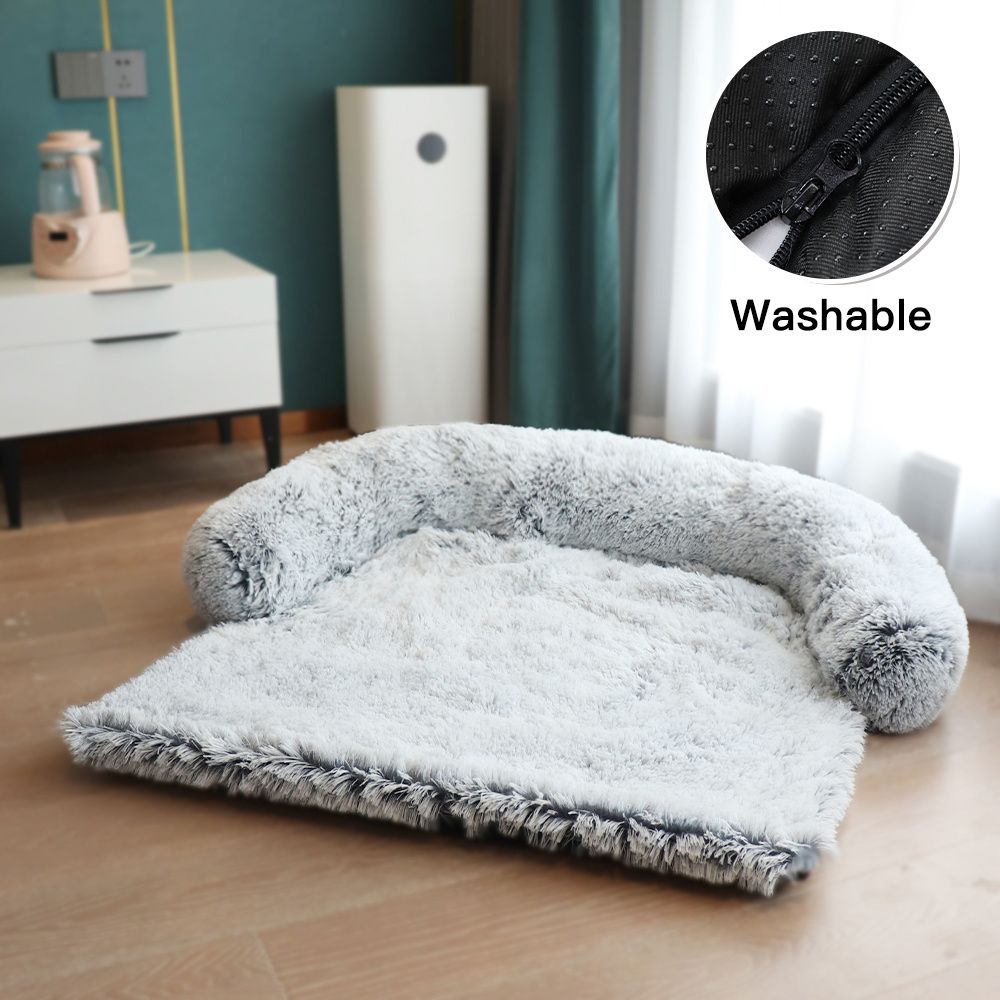 Pet Sofa; Warm Plush Pet Cushion For Indoor Dogs & Cats; Dog Blanket; Washable Pet Bed - DelightsDownSouth