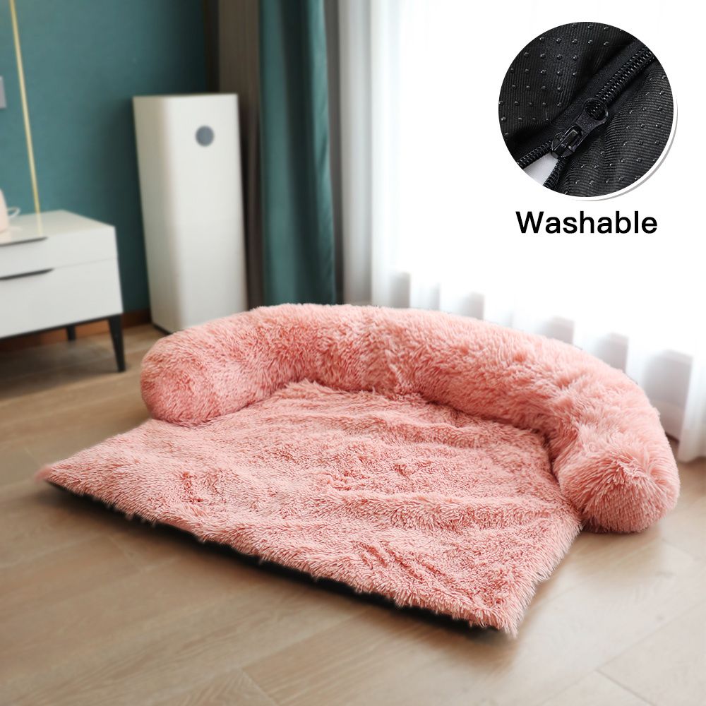 Pet Sofa; Warm Plush Pet Cushion For Indoor Dogs & Cats; Dog Blanket; Washable Pet Bed - DelightsDownSouth