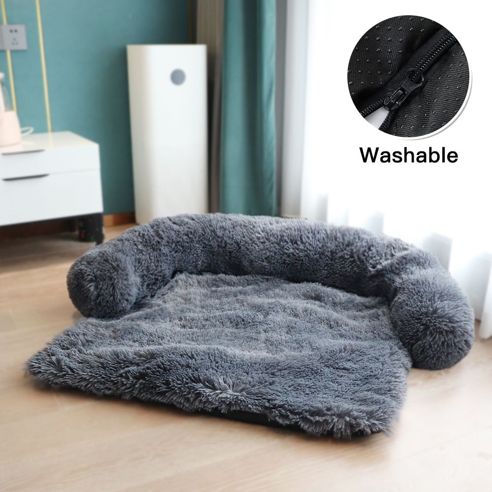 Pet Sofa; Warm Plush Pet Cushion For Indoor Dogs & Cats; Dog Blanket; Washable Pet Bed - DelightsDownSouth