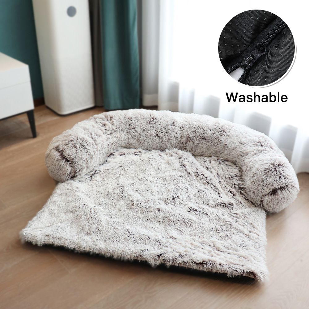Pet Sofa; Warm Plush Pet Cushion For Indoor Dogs & Cats; Dog Blanket; Washable Pet Bed - DelightsDownSouth