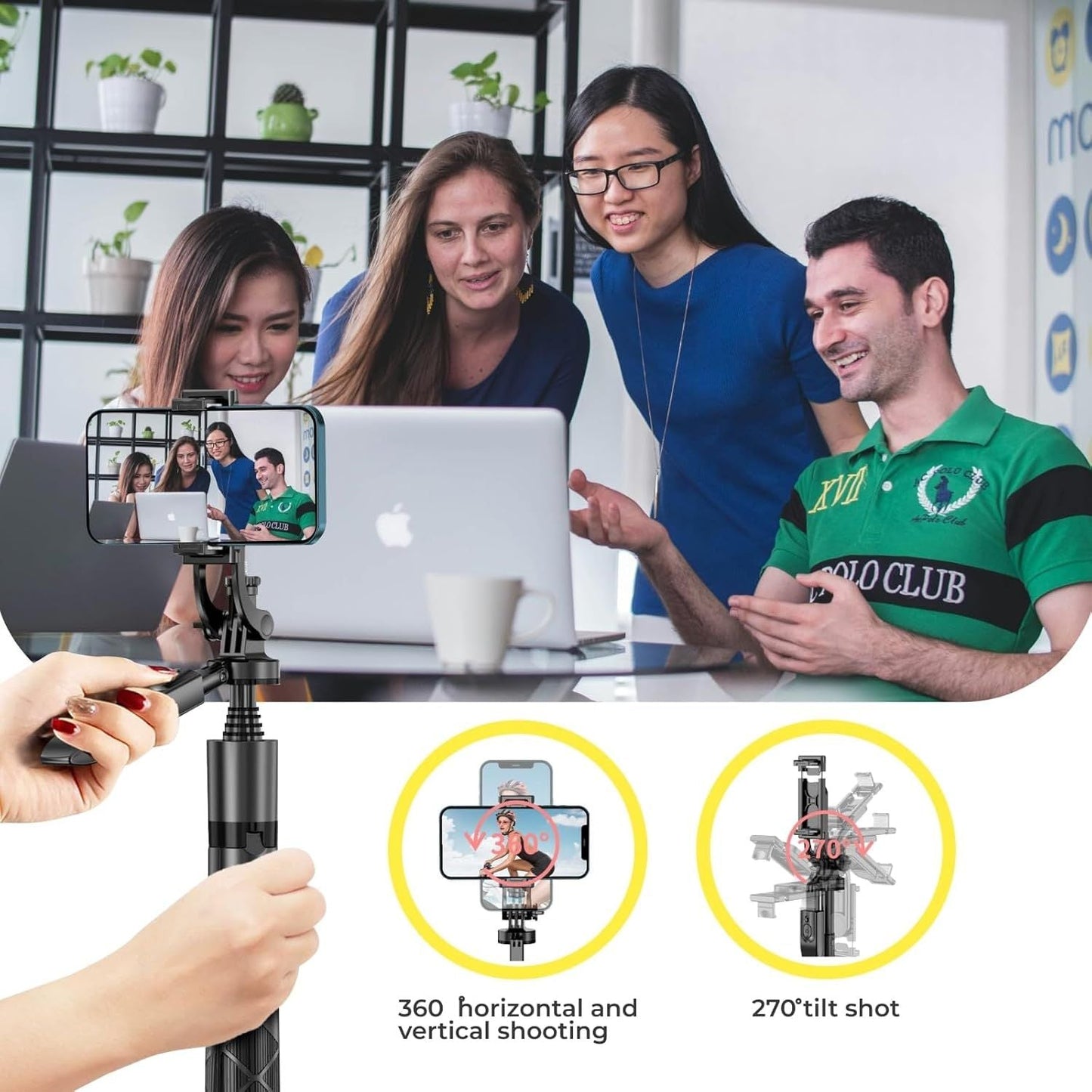 Phone Tripod 62" Selfie Stick for iPhone with Remote and 3W LED Light, Universal Mount, Phone Stand for Recording & Streaming, Tripod for iPhone & Android Phone & Gopro - DelightsDownSouth