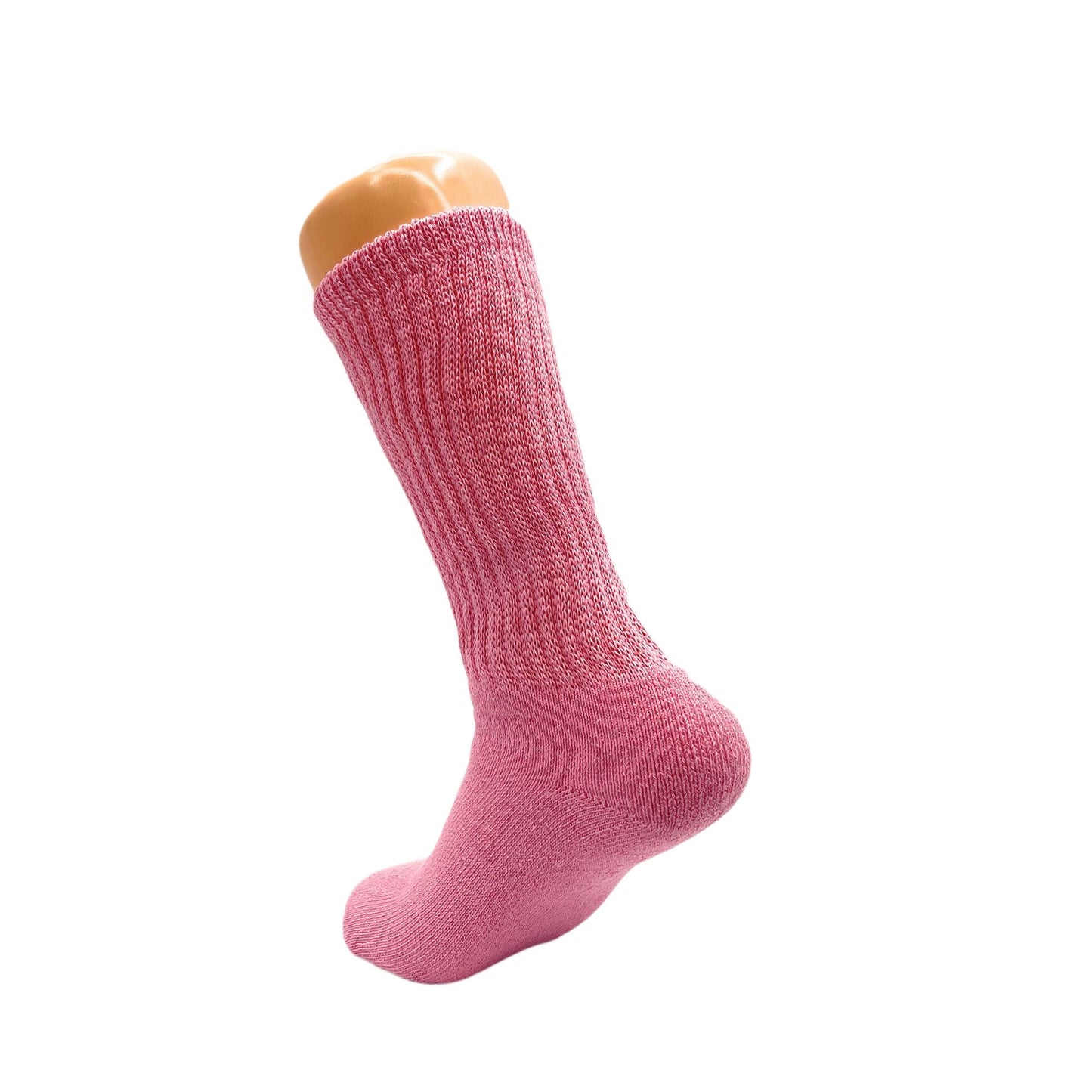 Pink Long Cotton Crew Socks for Women Mid - Calf Socks 3 Pairs - DelightsDownSouth