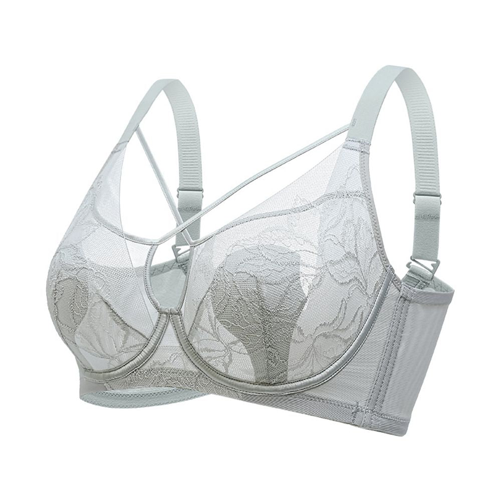 Plus Size Madam Bras Lace Sheer Unpadds Bra See Through Sexy Lingerie Underwear - DelightsDownSouth