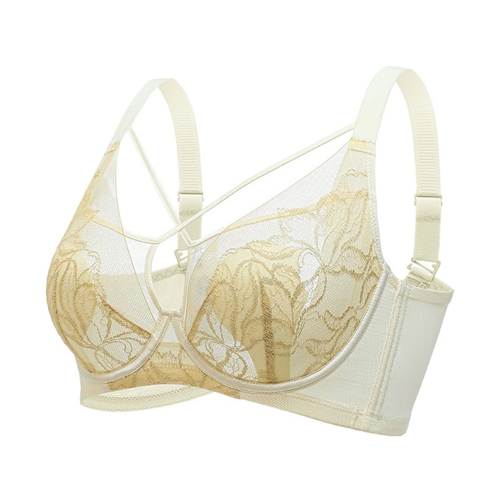 Plus Size Madam Bras Lace Sheer Unpadds Bra See Through Sexy Lingerie Underwear - DelightsDownSouth