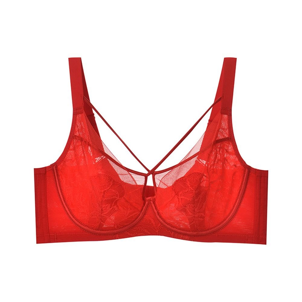 Plus Size Madam Bras Lace Sheer Unpadds Bra See Through Sexy Lingerie Underwear - DelightsDownSouth
