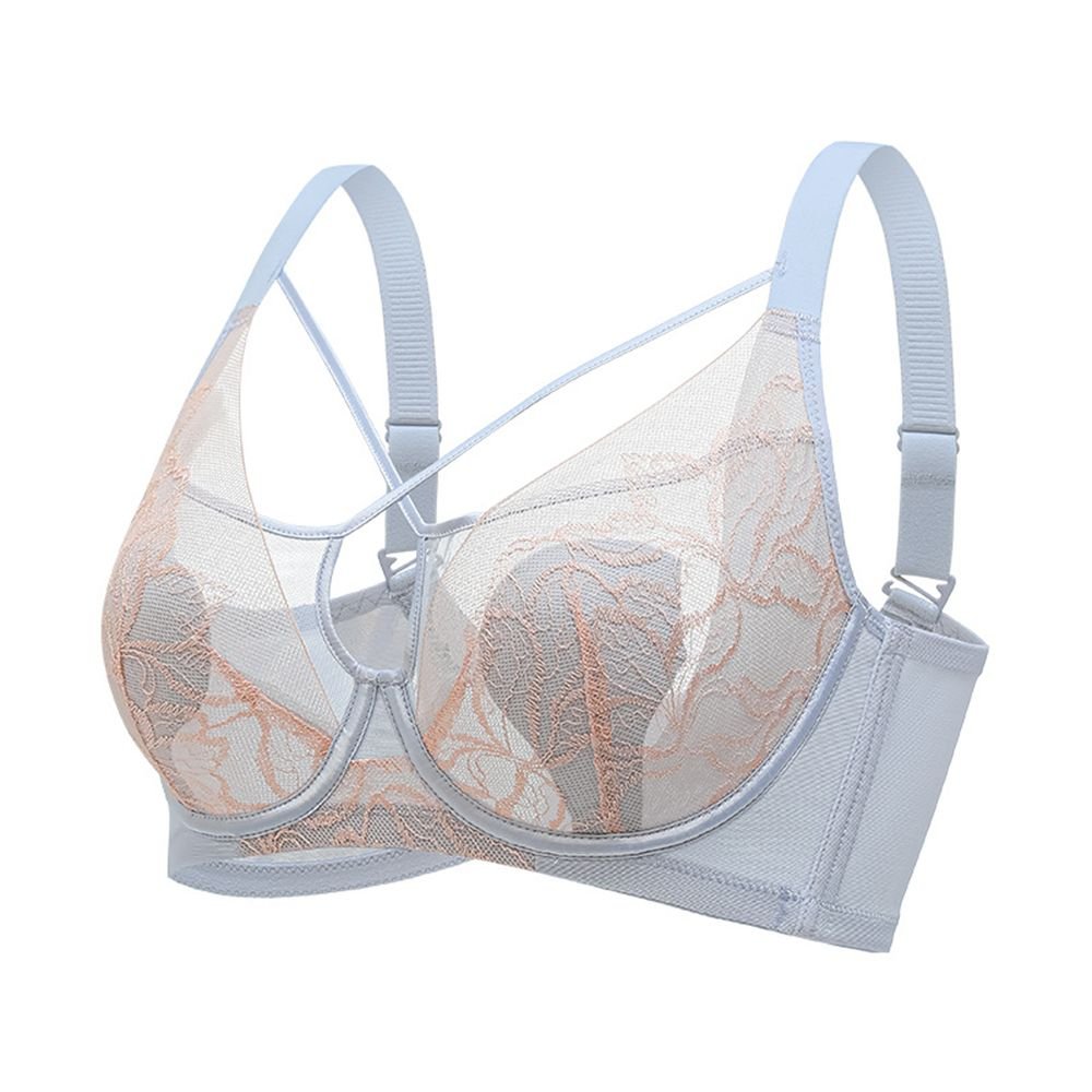 Plus Size Madam Bras Lace Sheer Unpadds Bra See Through Sexy Lingerie Underwear - DelightsDownSouth