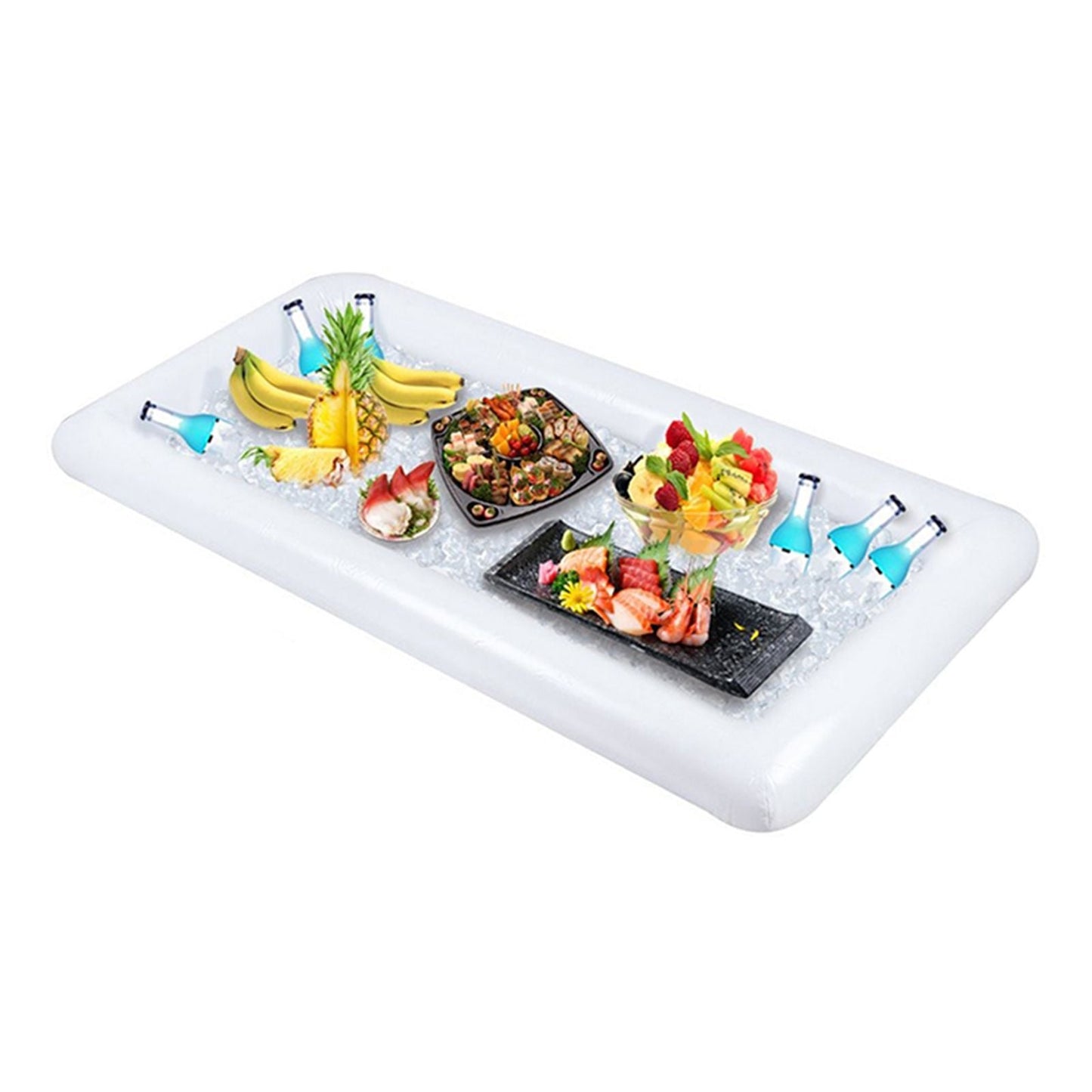 Portable Swimming Air Pool Float Inflatable Beer Table Ice Bucket Serving Salad Bar Tray Food Water Sports - DelightsDownSouth