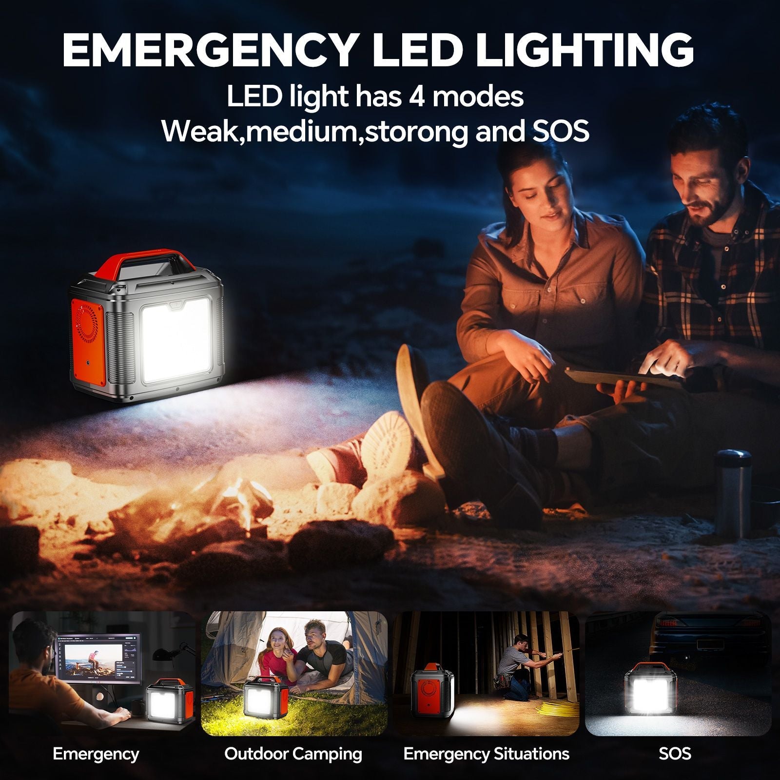Powerbank 300w Portable Power Station with 60w Solar Panel for Camping Solar Generator 296Wh 80000mAh Lithium Battery - DelightsDownSouth