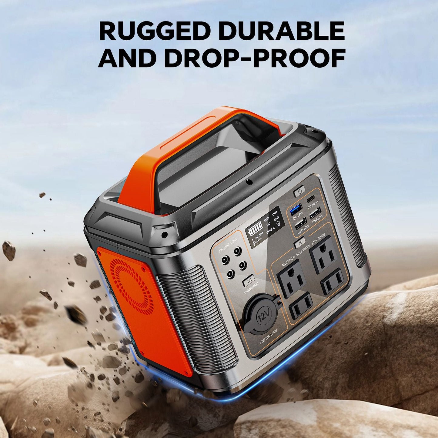Powerbank 300w Portable Power Station with 60w Solar Panel for Camping Solar Generator 296Wh 80000mAh Lithium Battery - DelightsDownSouth