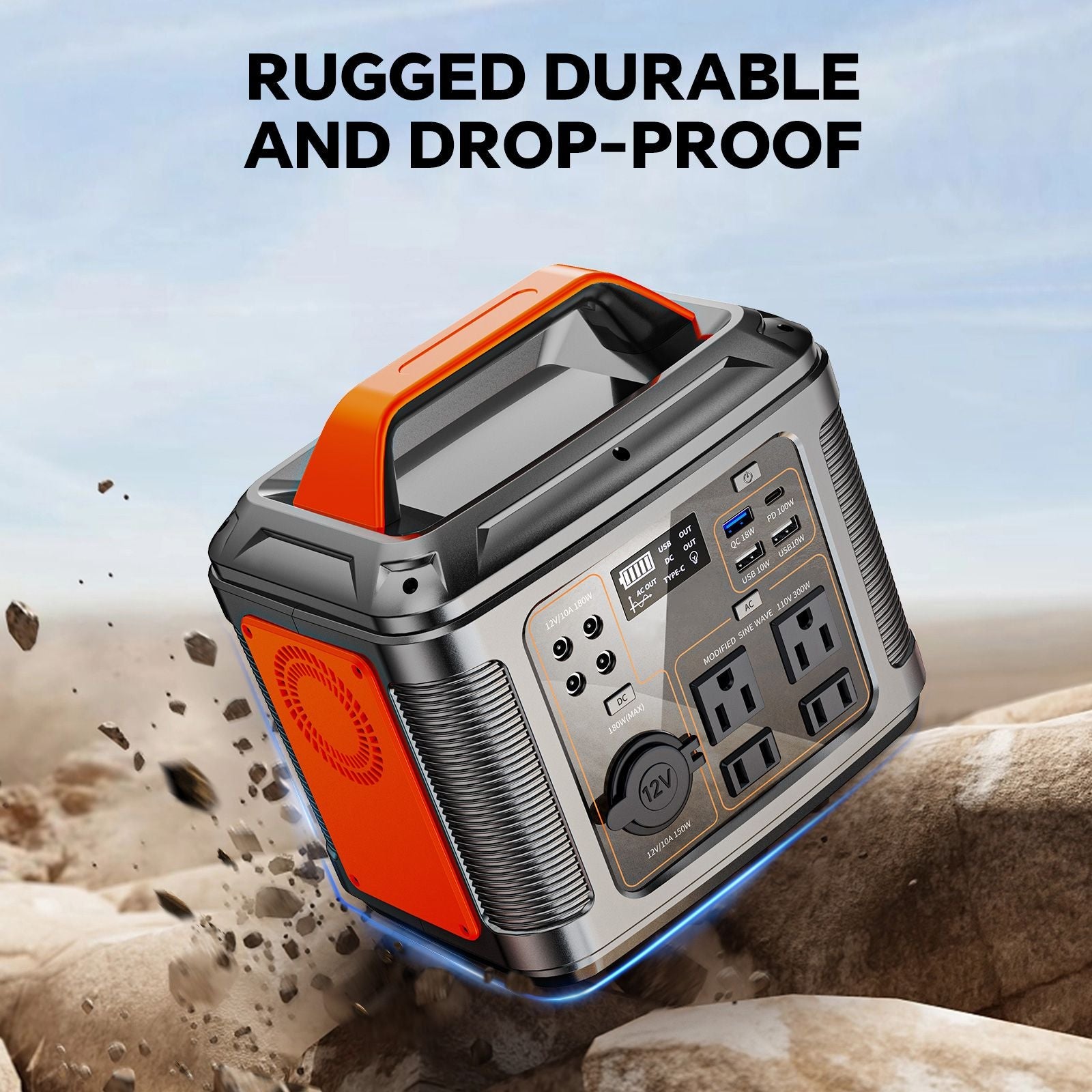 Powerbank 300w Portable Power Station with 60w Solar Panel for Camping Solar Generator 296Wh 80000mAh Lithium Battery - DelightsDownSouth