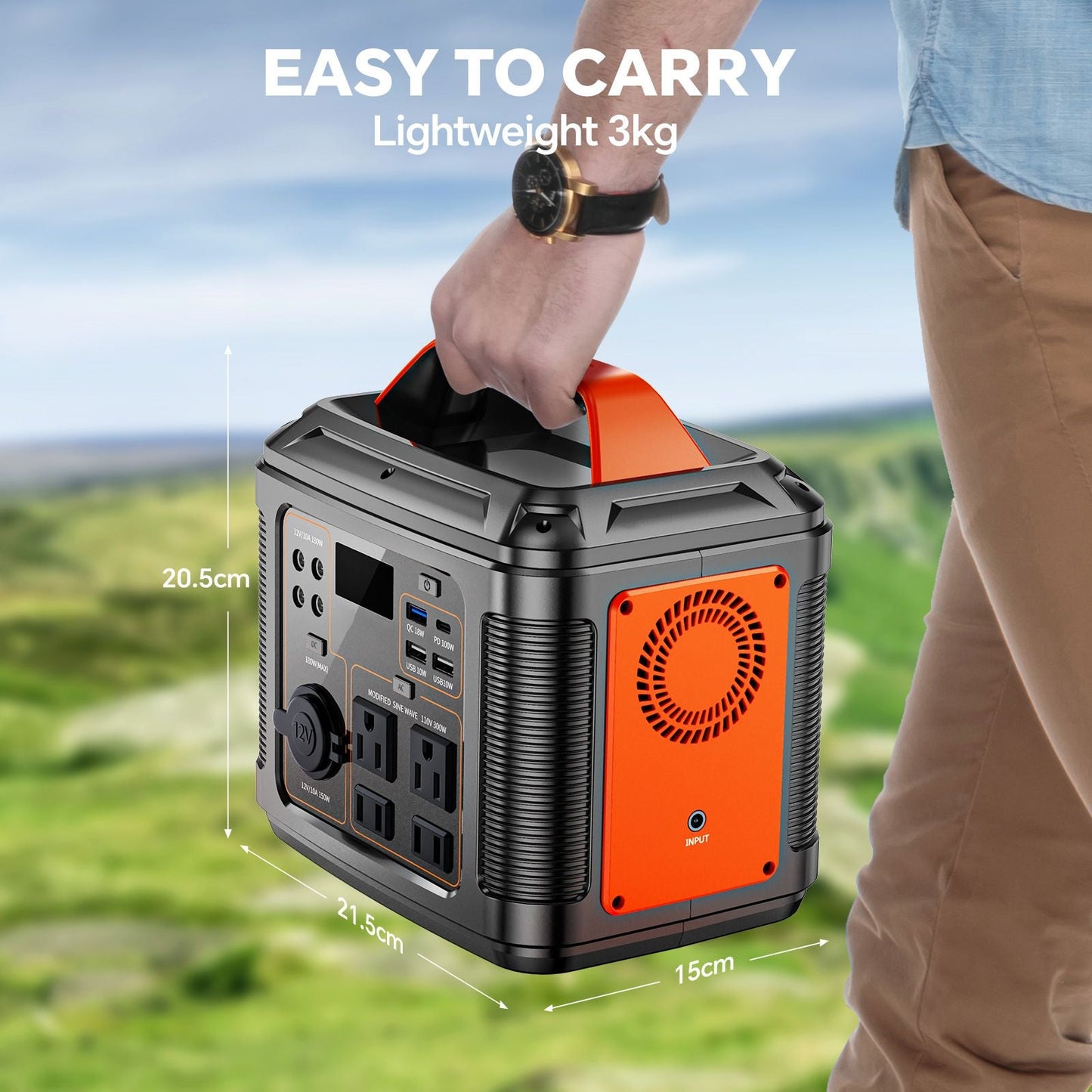 Powerbank 300w Portable Power Station with 60w Solar Panel for Camping Solar Generator 296Wh 80000mAh Lithium Battery - DelightsDownSouth