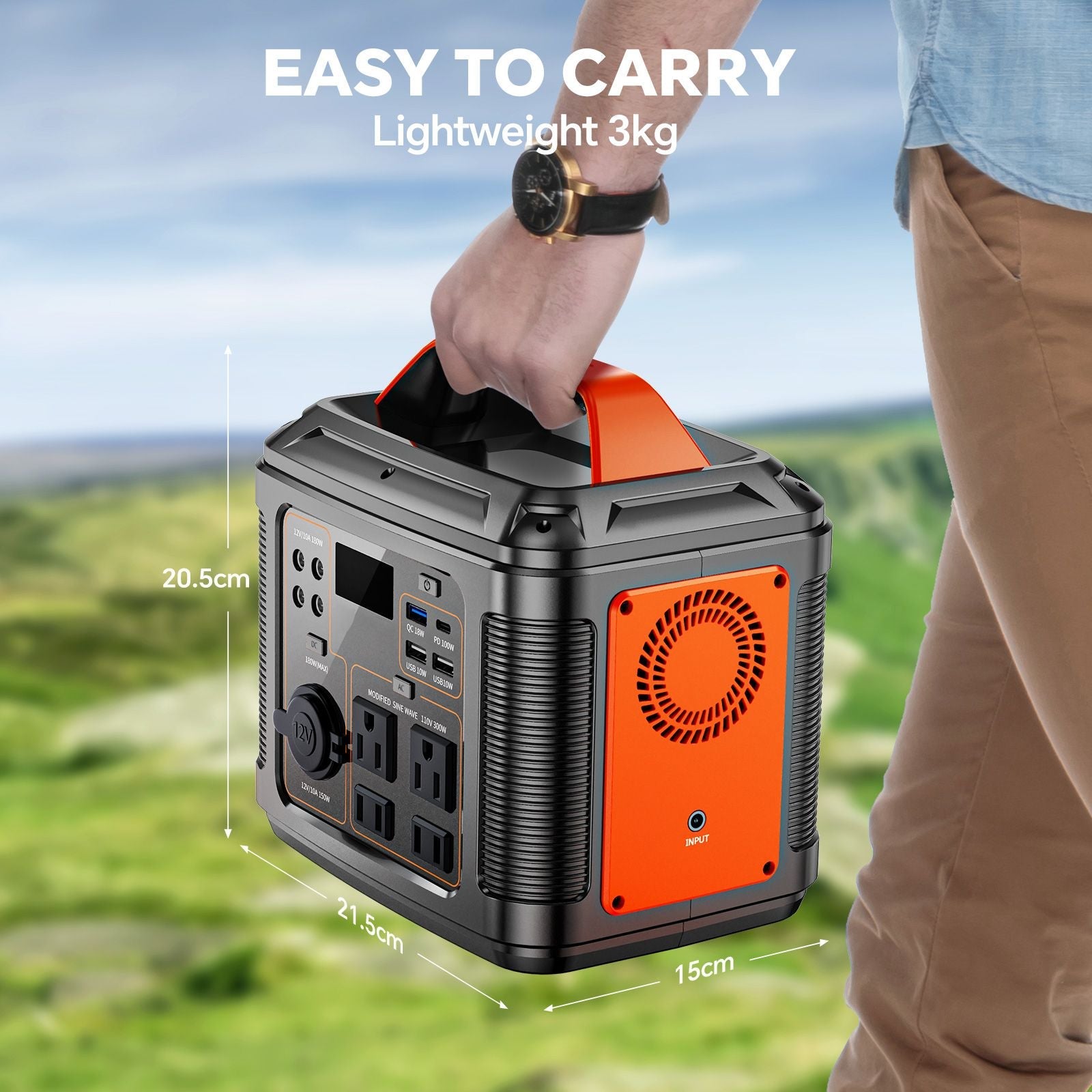Powerbank 300w Portable Power Station with 60w Solar Panel for Camping Solar Generator 296Wh 80000mAh Lithium Battery - DelightsDownSouth