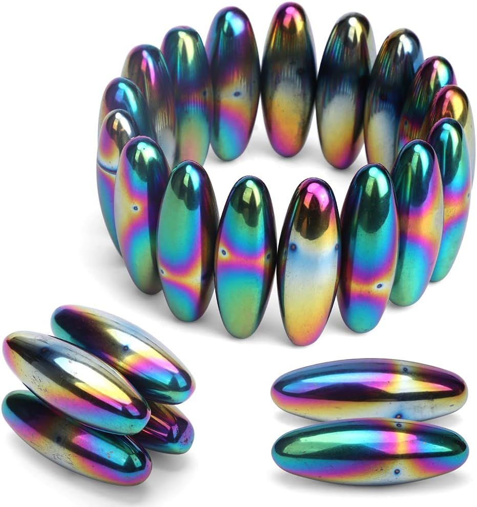 Rattle Snakes Magnetic Eggs, Fidget Toy Hematite Magnet for Adults, Fridge Magnets Oval Rocks for Refrigerator, Small Gadget,Desk Toy for Ferrite Putty(20PCS) - DelightsDownSouth