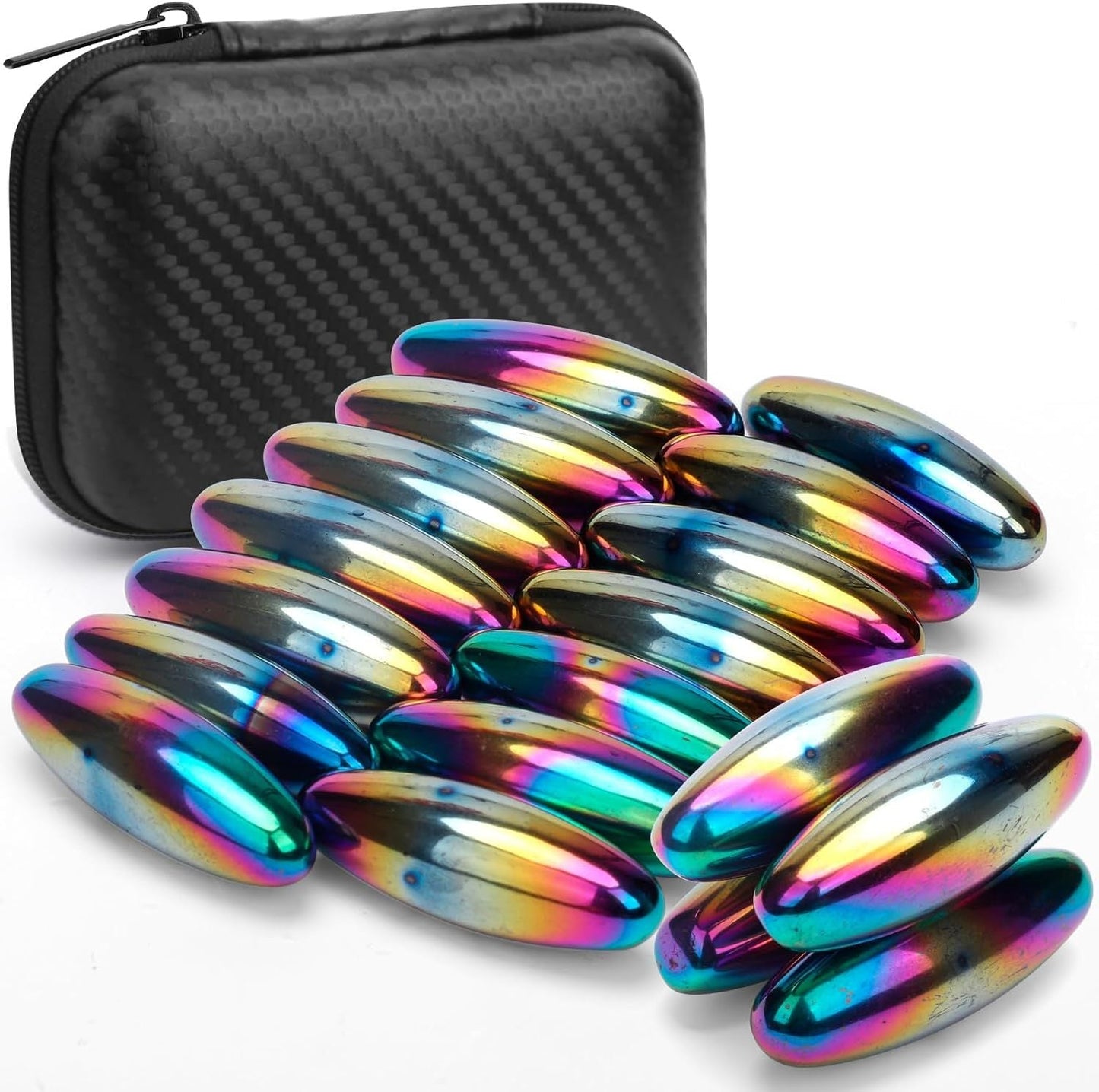 Rattle Snakes Magnetic Eggs, Fidget Toy Hematite Magnet for Adults, Fridge Magnets Oval Rocks for Refrigerator, Small Gadget,Desk Toy for Ferrite Putty(20PCS) - DelightsDownSouth