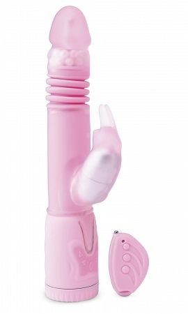 Remote Control Thrusting Rabbit Pearl Vibrator Pink - DelightsDownSouth