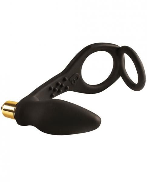 RO - Zen Black C Ring W/Vibrating Prostrate Probe - DelightsDownSouth
