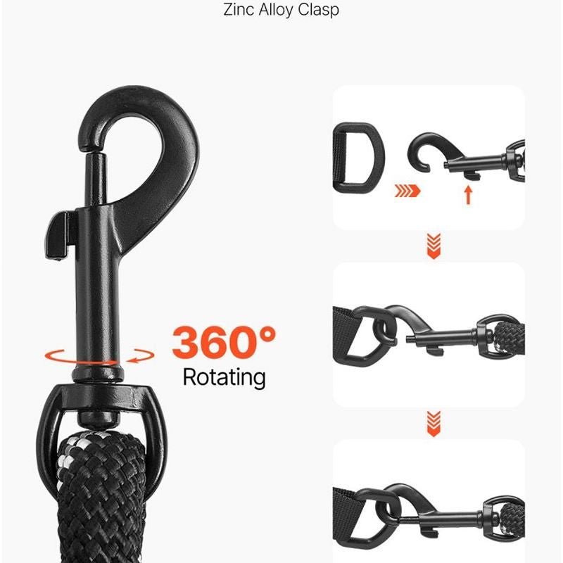 Rope Dog Leash with Padded Handle for Medium Large Dogs - DelightsDownSouth