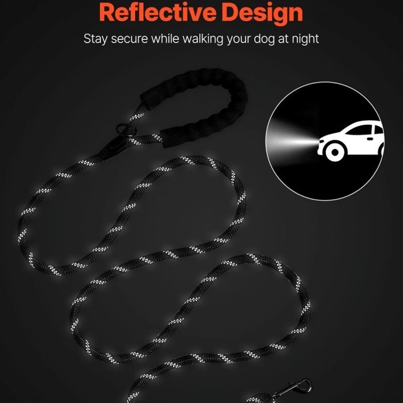 Rope Dog Leash with Padded Handle for Medium Large Dogs - DelightsDownSouth