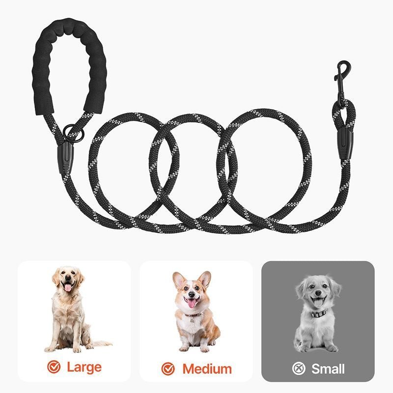 Rope Dog Leash with Padded Handle for Medium Large Dogs - DelightsDownSouth